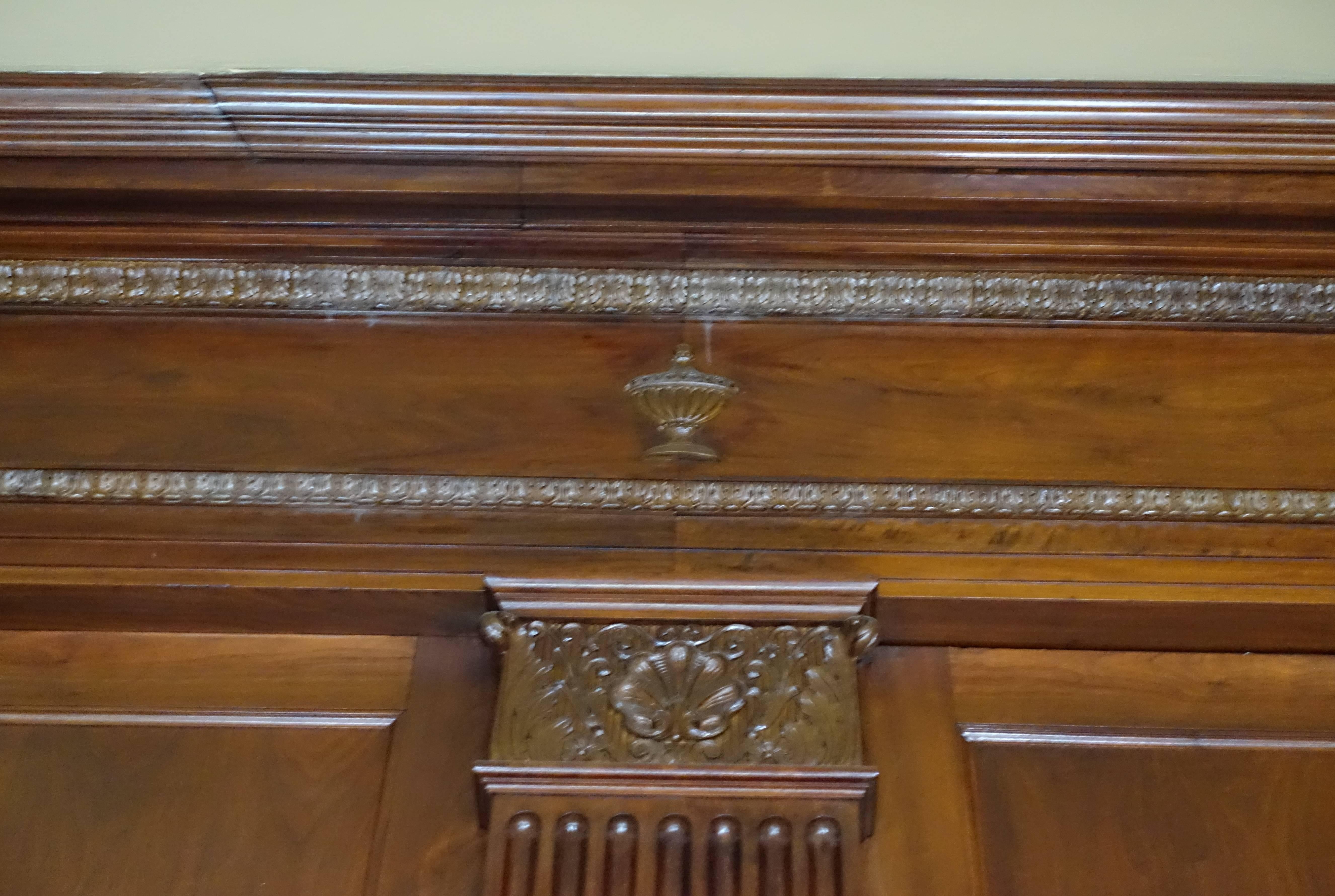 American Neoclassical Walnut Panelled Room and Mantel from the Williamsburg Savings Bank