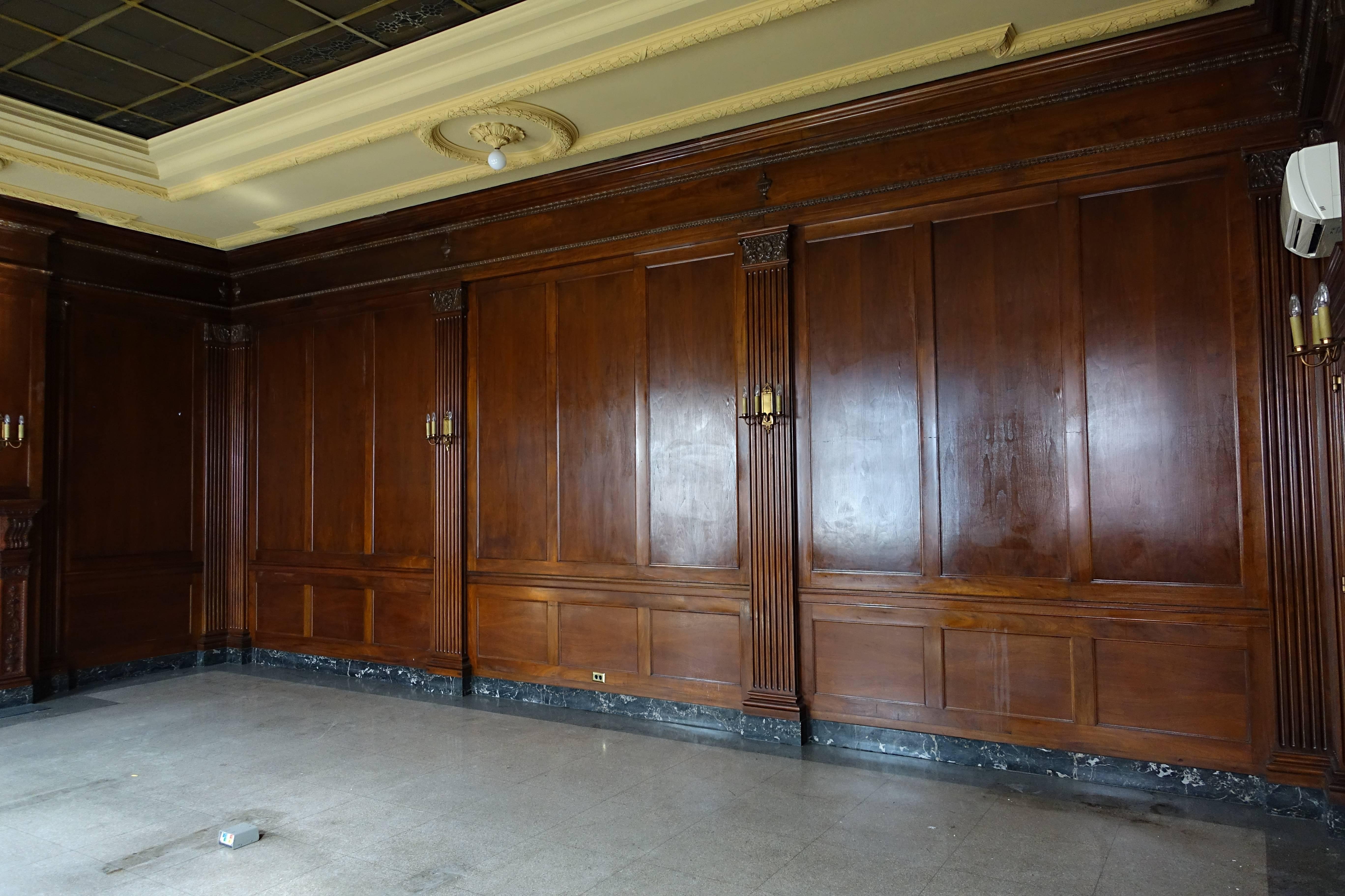 Neoclassical Walnut Panelled Room and Mantel from the Williamsburg Savings Bank 2
