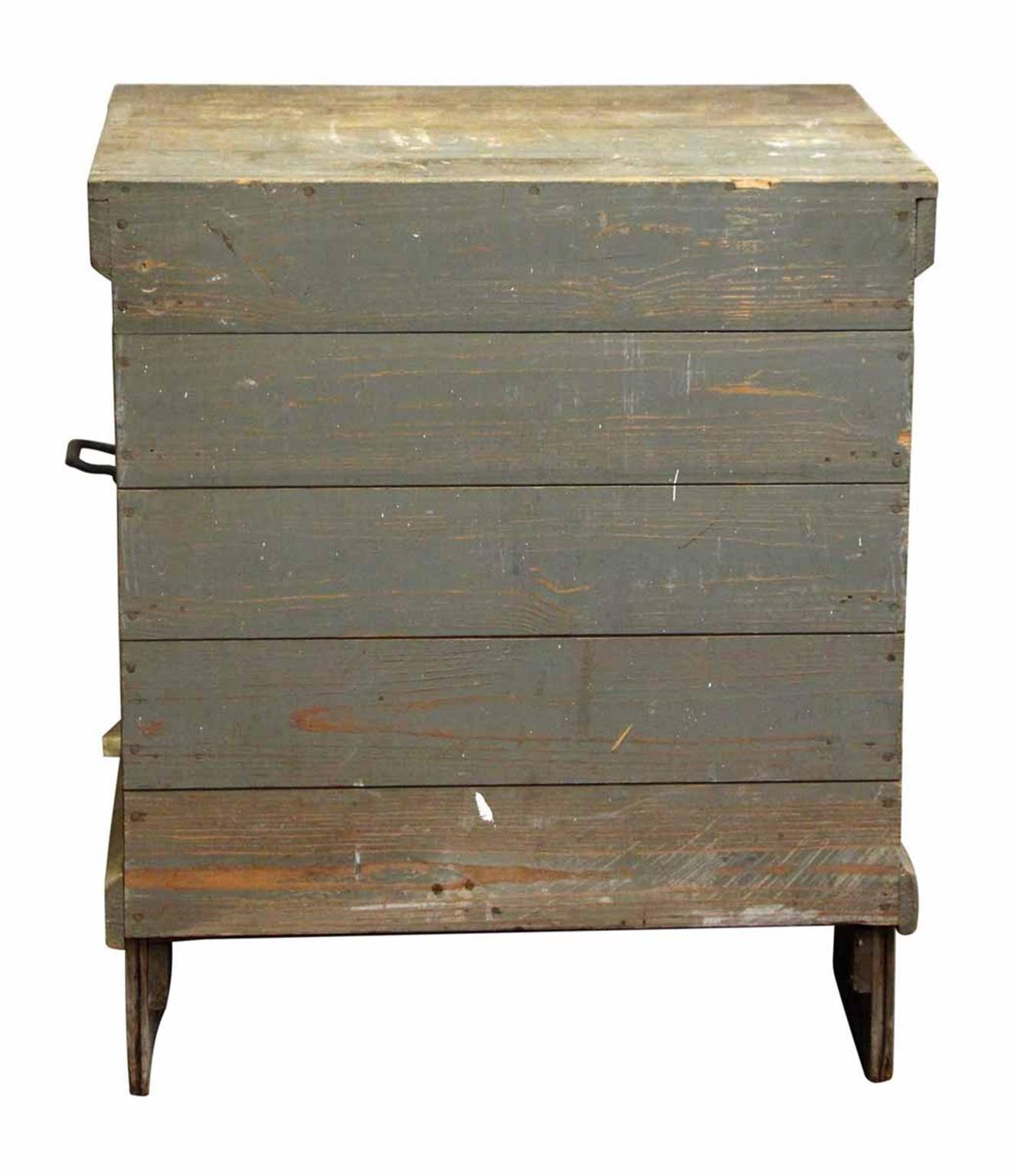 1920s Antique Wooden Tool Cabinet with Five Drawers 4