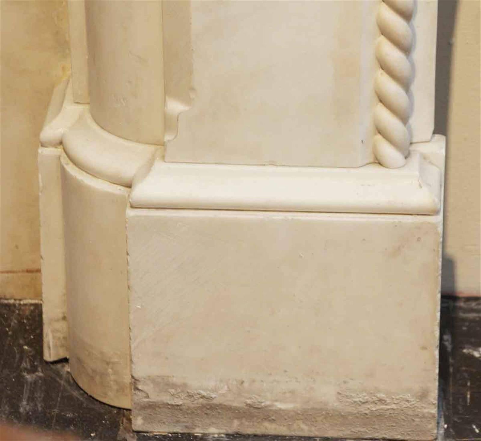Early 20th Century 1905 Heavily Carved White Marble Rope Design Mantel from the West Village