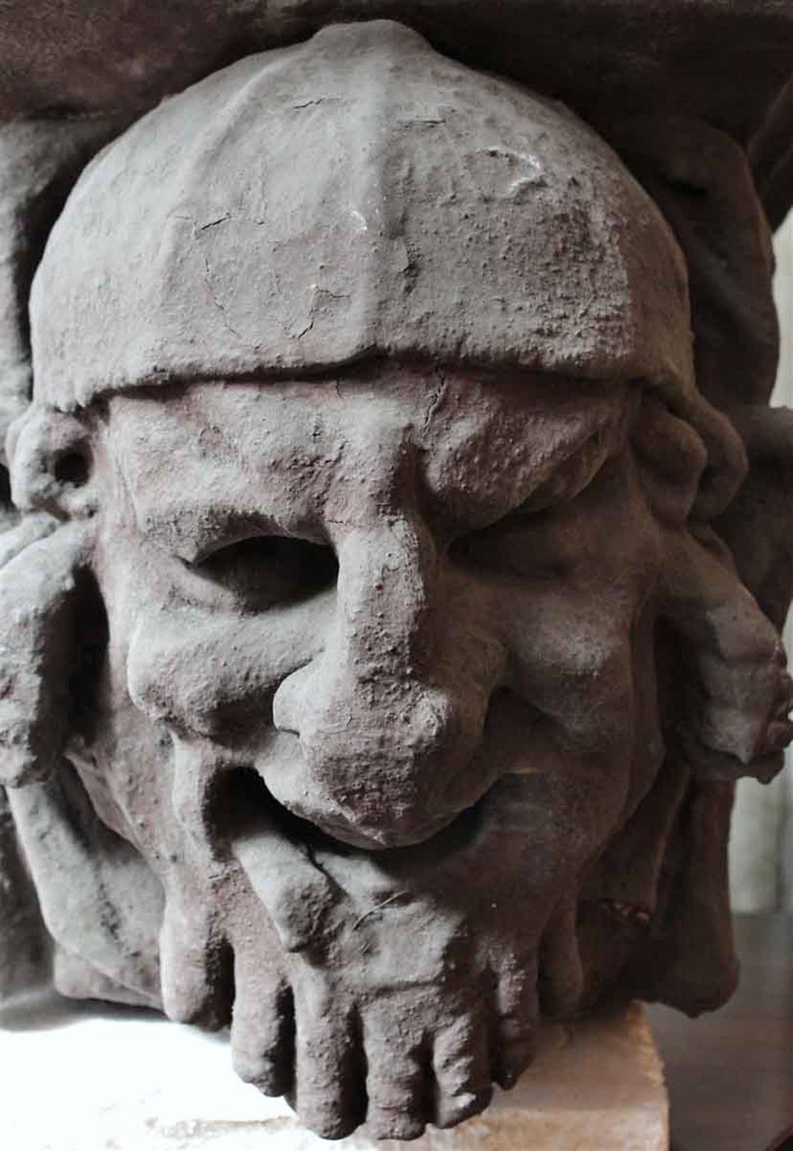 This plaster head is one of four that was part of the 1945 redesign of 564 5th Ave. New York City formerly known as the Euclid Building. 

Done by Beverly King in accordance with the wishes of J.L. Goodman who an exclusive men's store there.