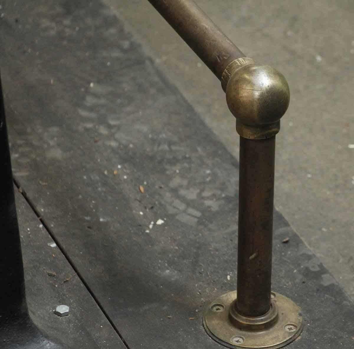 American 1890s Five-Seat Stool Unit with Brass Foot Rail Rest