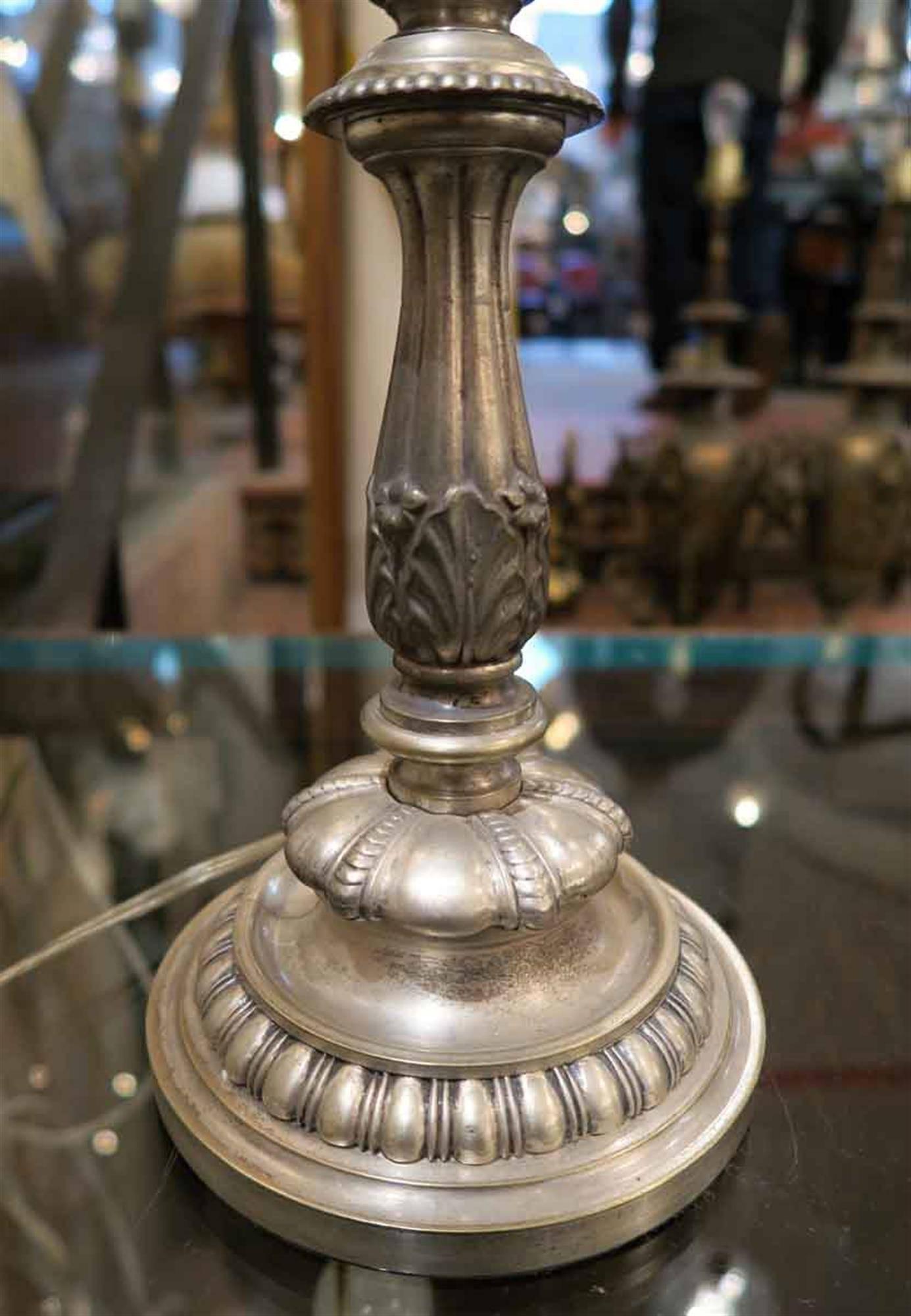 1900er Paar EF Caldwell Versilberte Bronze Tischlampen 2 Lights Each im Angebot 1