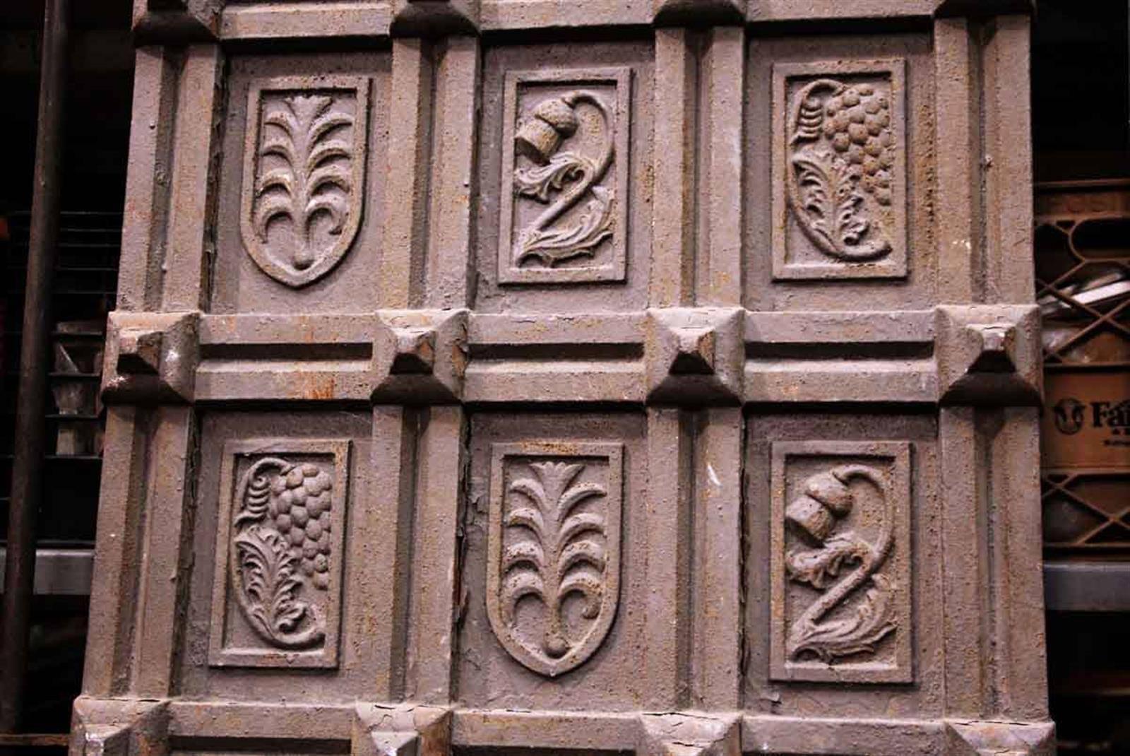 American 1920s Cast Iron Decorative Door Panel from West 57th St in NYC