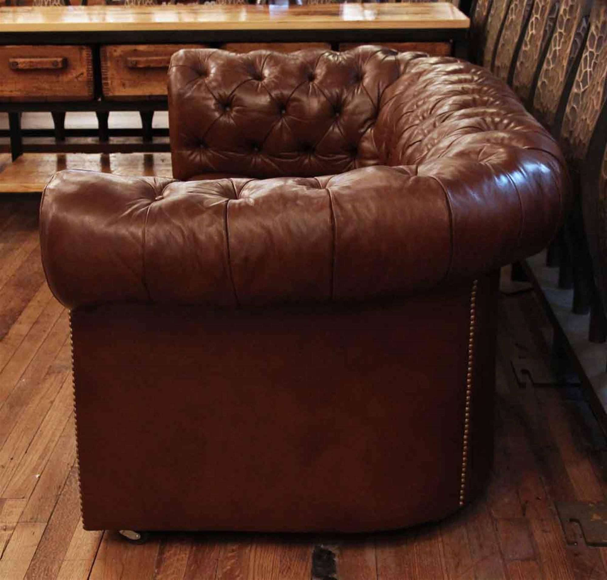 leather sofa with rivets