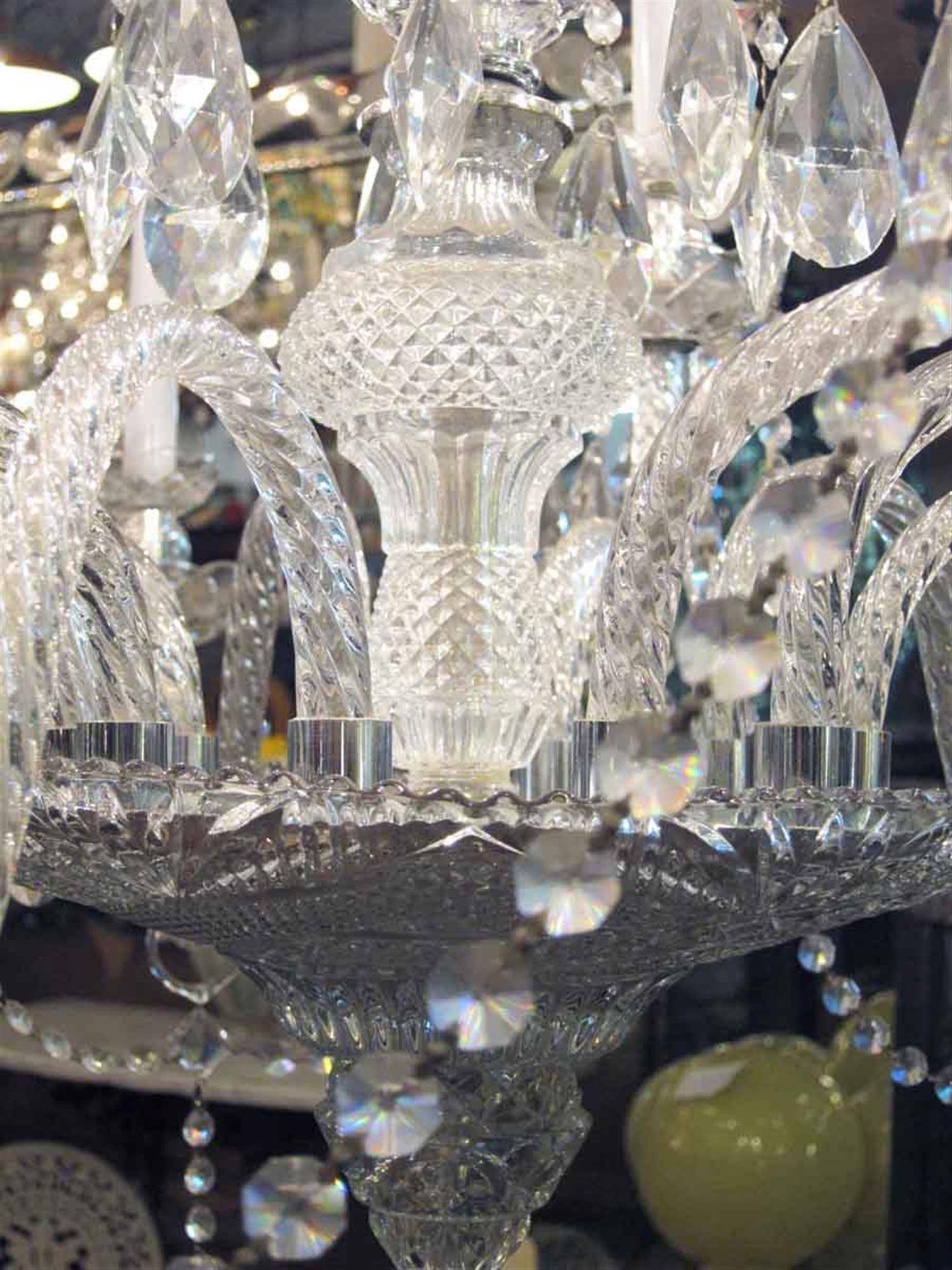 Années 1950, lustre italien à neuf branches en cristal Swag Crystals en vente 2