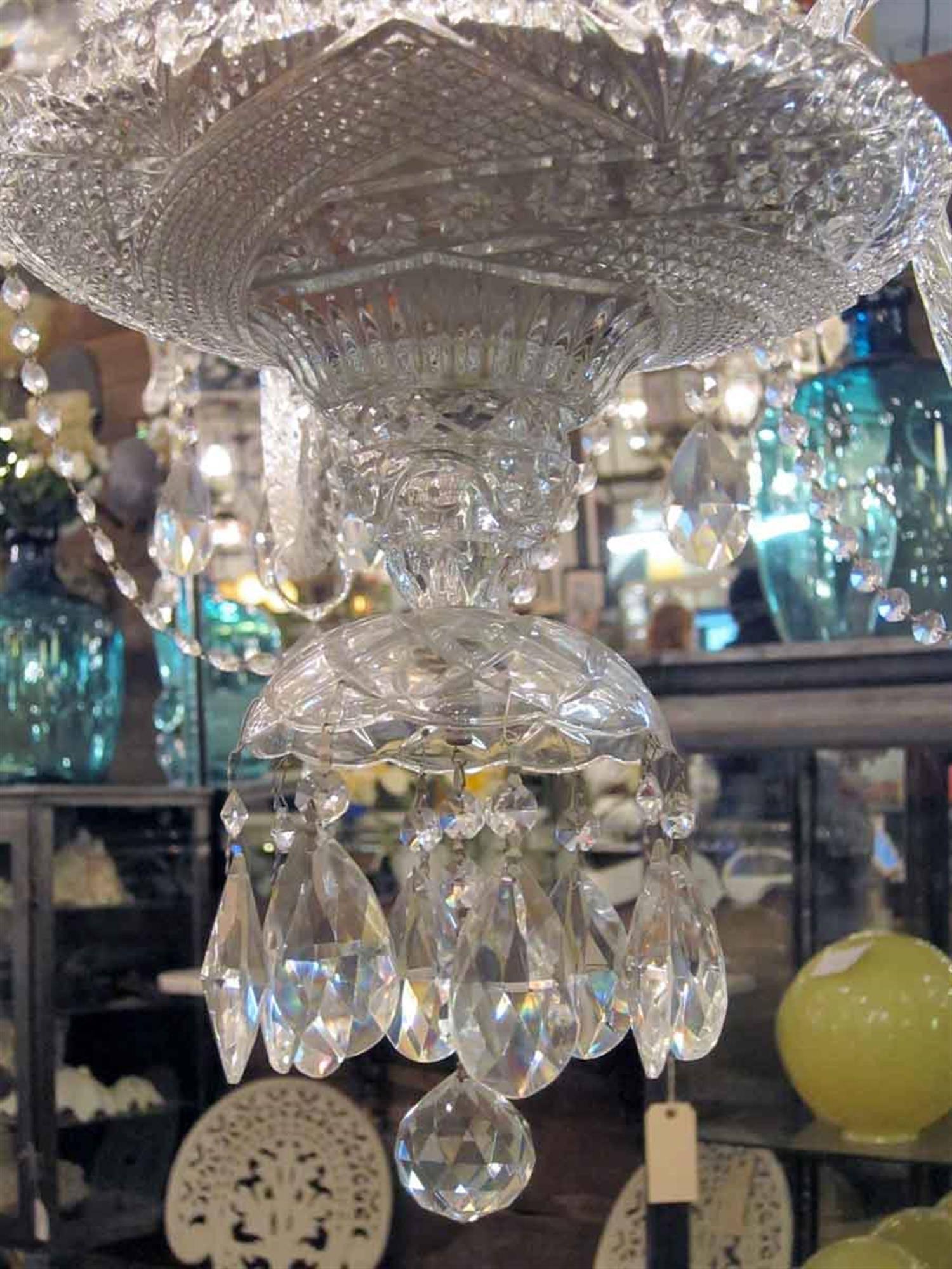Années 1950, lustre italien à neuf branches en cristal Swag Crystals en vente 4
