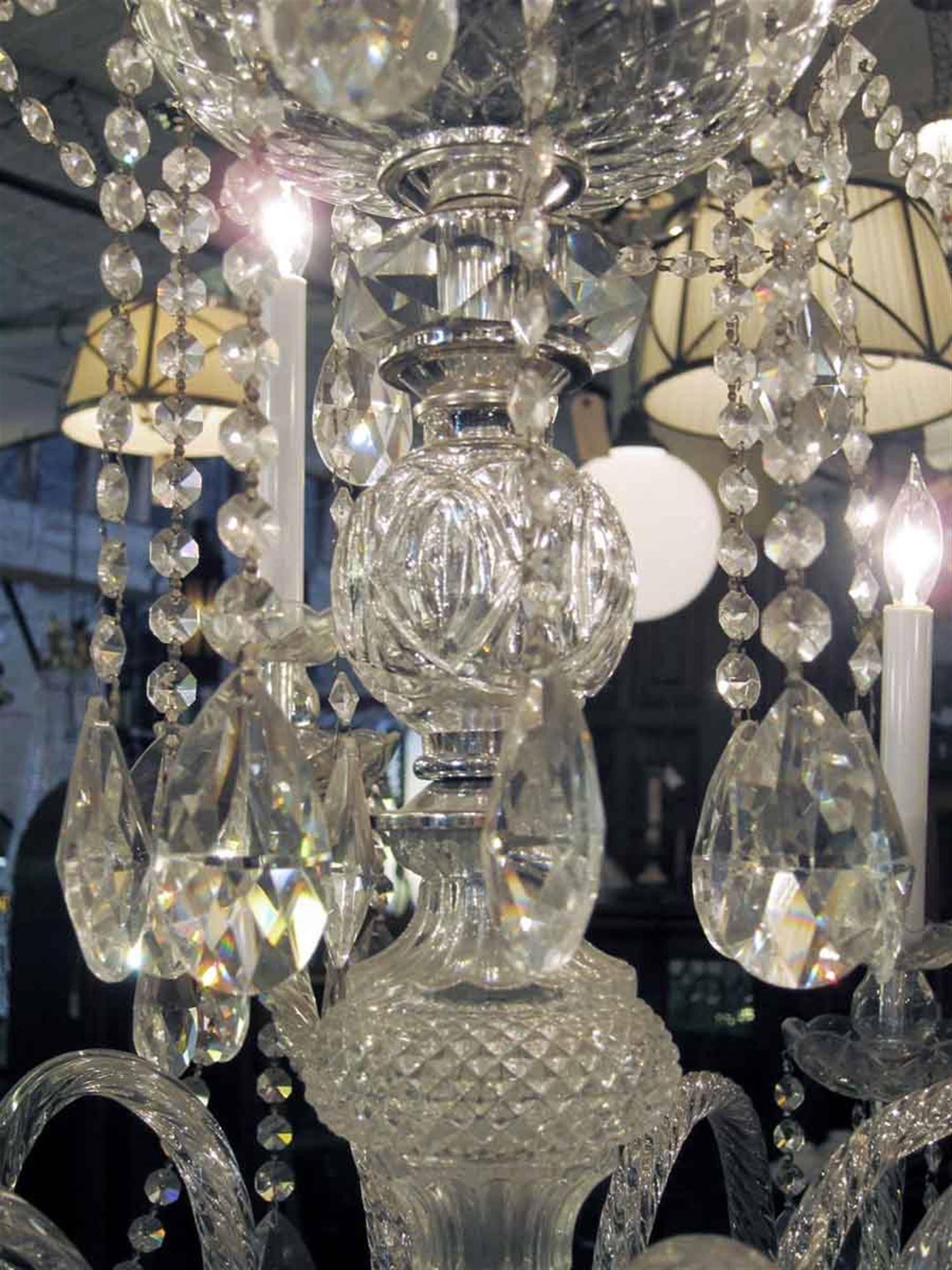 Années 1950, lustre italien à neuf branches en cristal Swag Crystals en vente 5