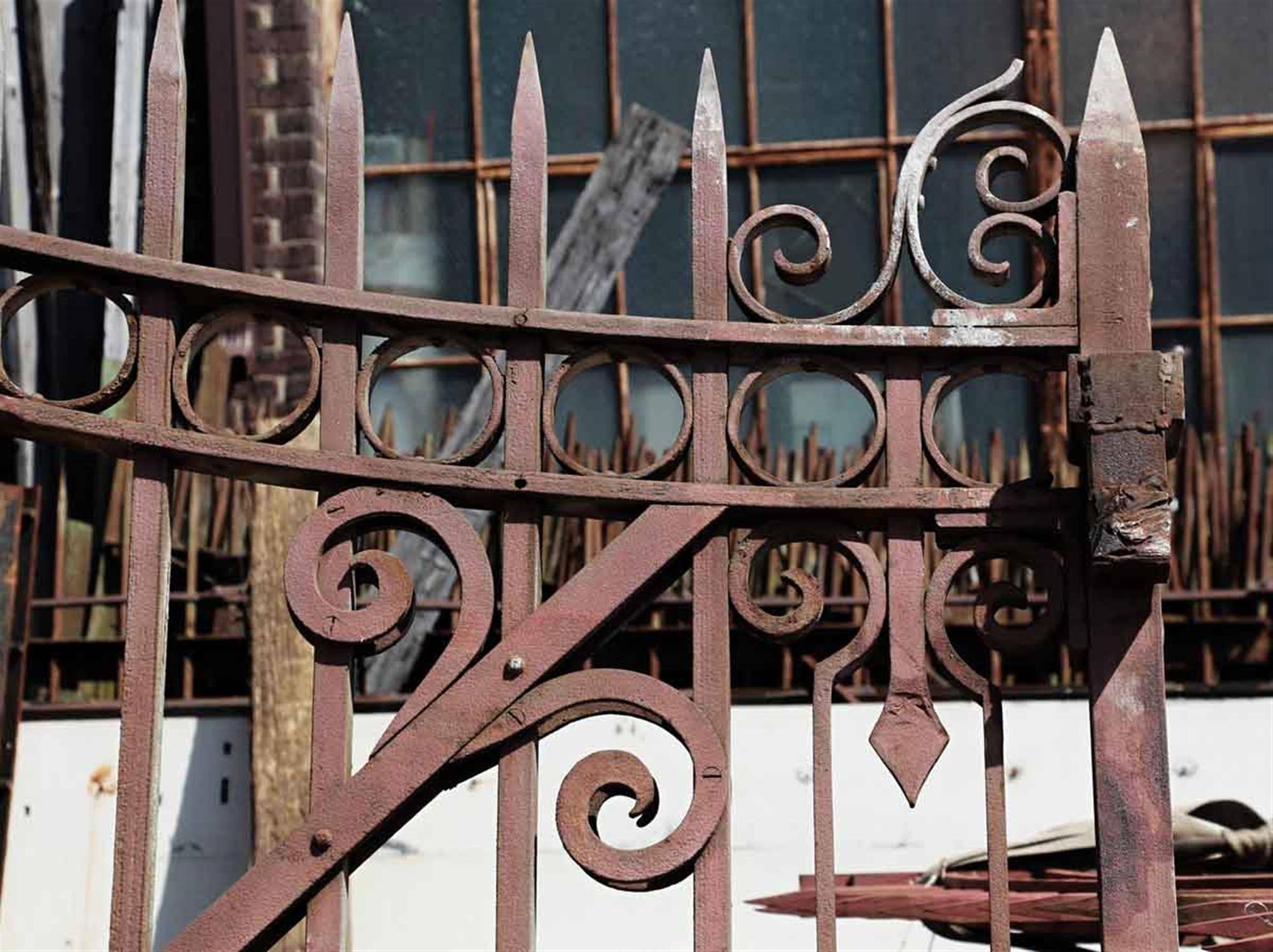 American 1920s Pair of Large Entrance Driveway Wrought Iron Gates