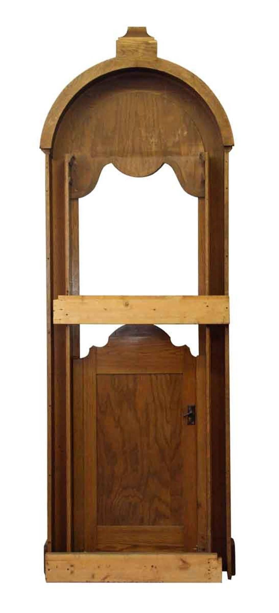 1940s Large Oak Confessional Door with PAX Monogram 2