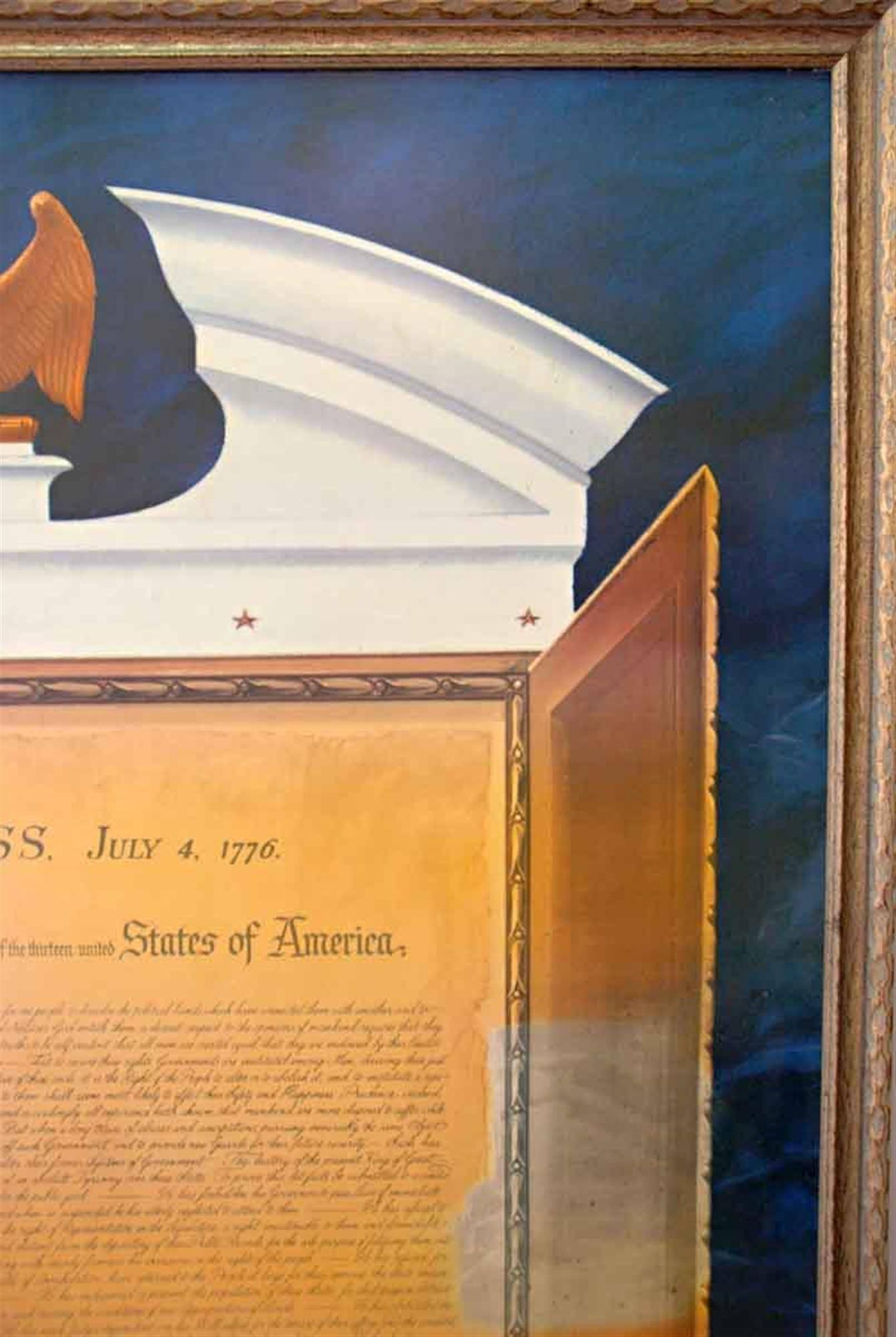 American 1961 Commemorative Declaration of Independence Lithograph