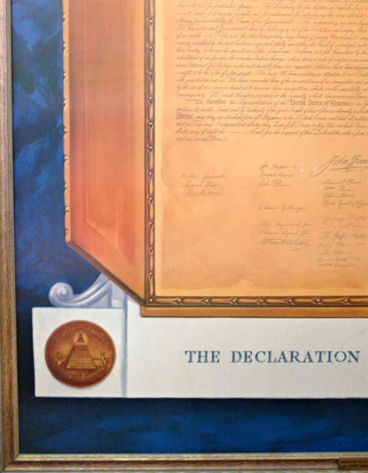 1961 Commemorative Declaration of Independence Lithograph In Good Condition In New York, NY