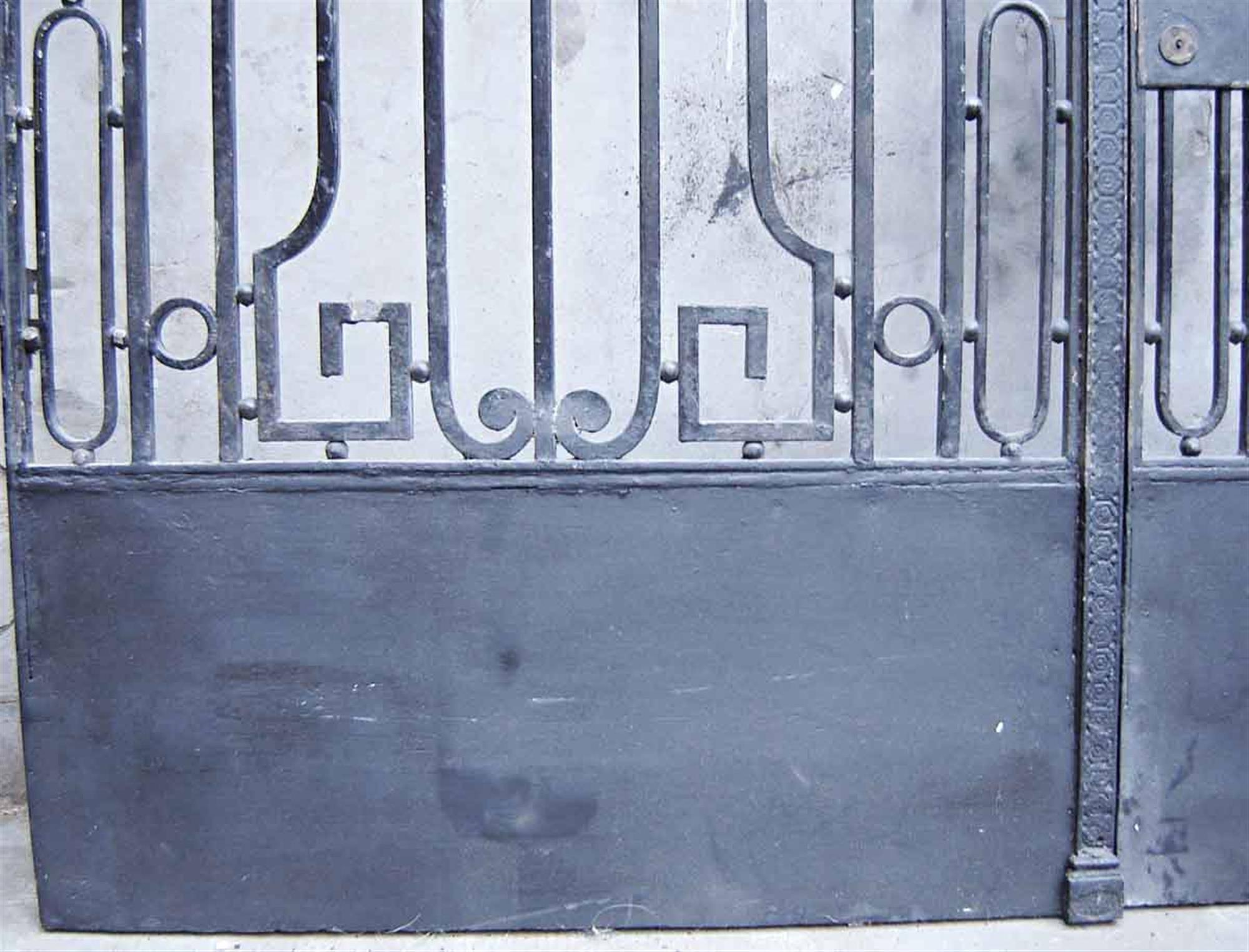 Argentine 1930s Pair of Cast Iron Art Deco Doors with Transom