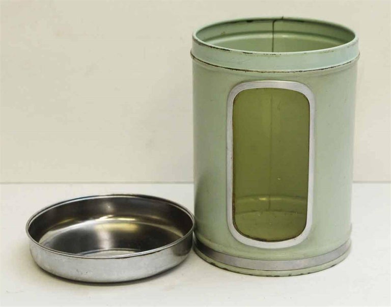 Mid-20th Century 1950s Mid-Century Modern Brabantia Six-Piece Green French Kitchen Canister Set
