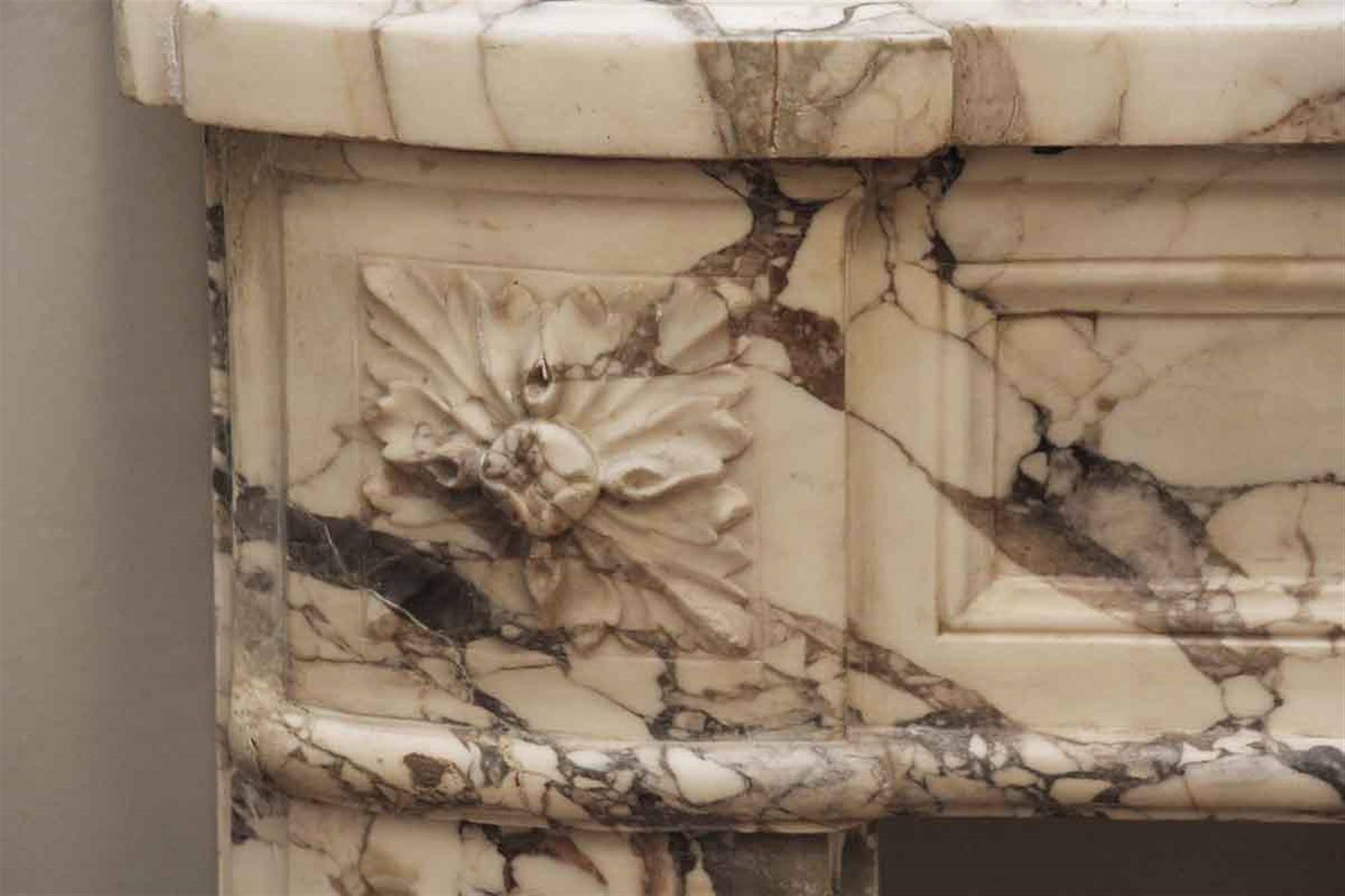 American 19th Century, Breche Violette Louis XVI Style Marble Mantel