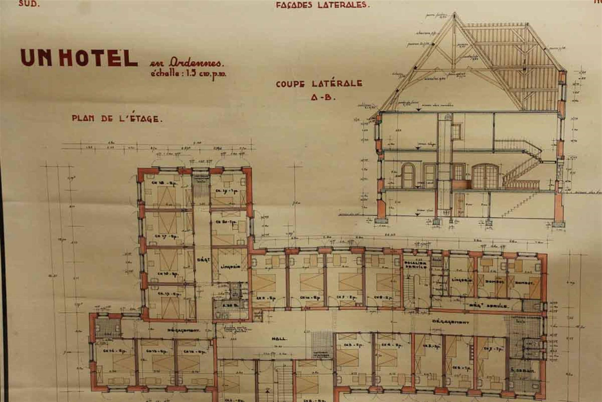 French Architect's Blueprint Poster In Good Condition In New York, NY