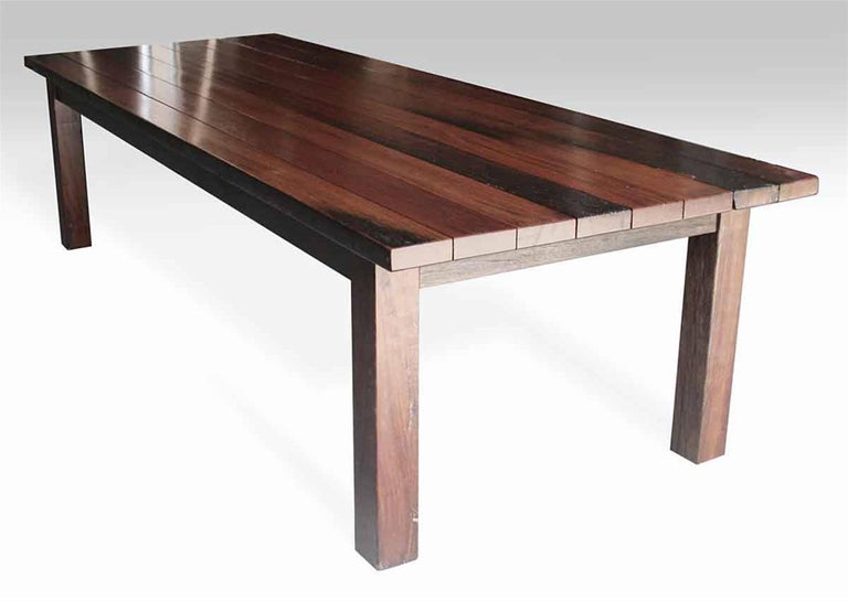 Ipe Wood Decking Plank Farm Table with Square Legs from ...