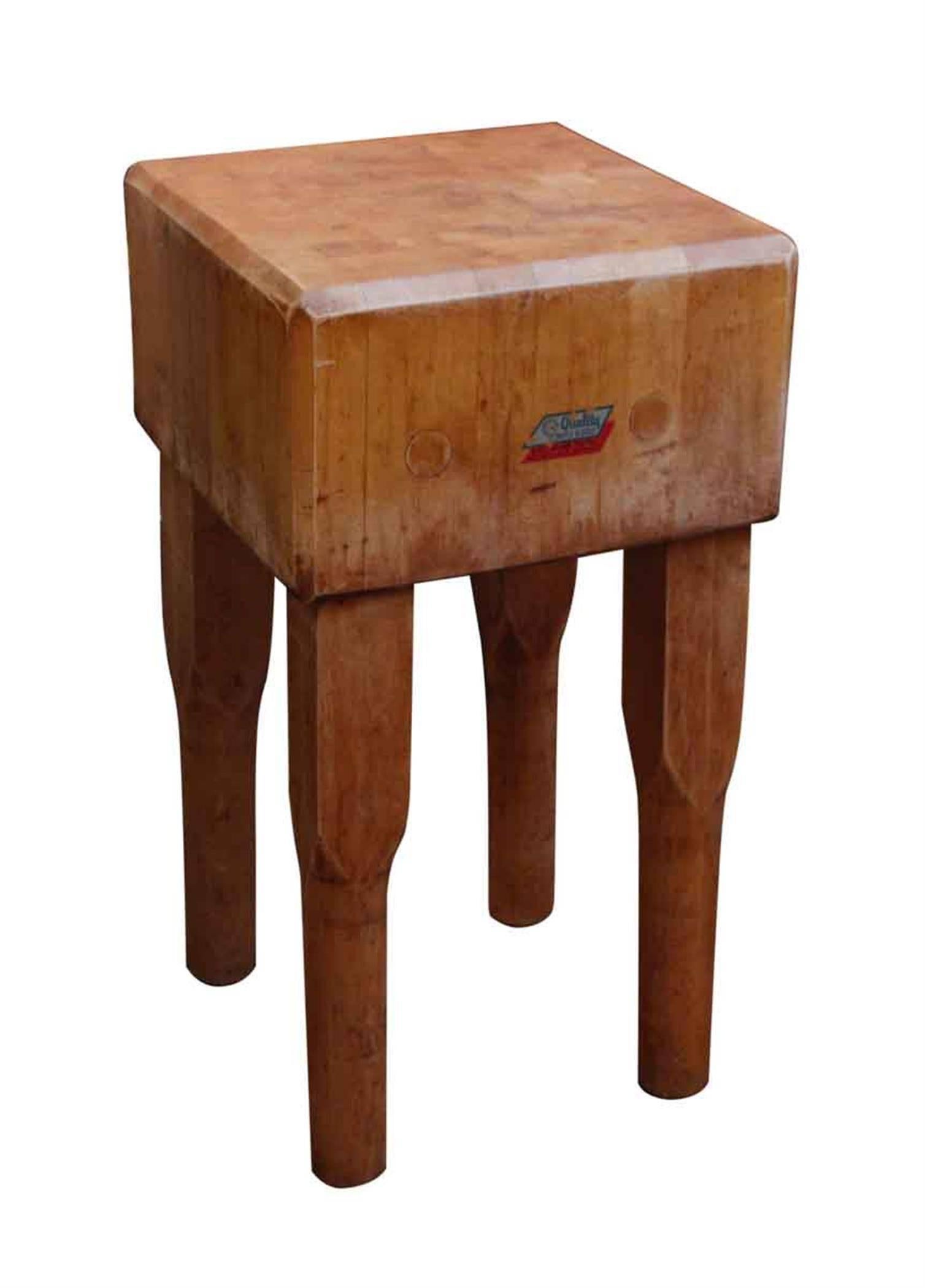 American 1950s Square Smaller Size Solid Maple Butcher Block