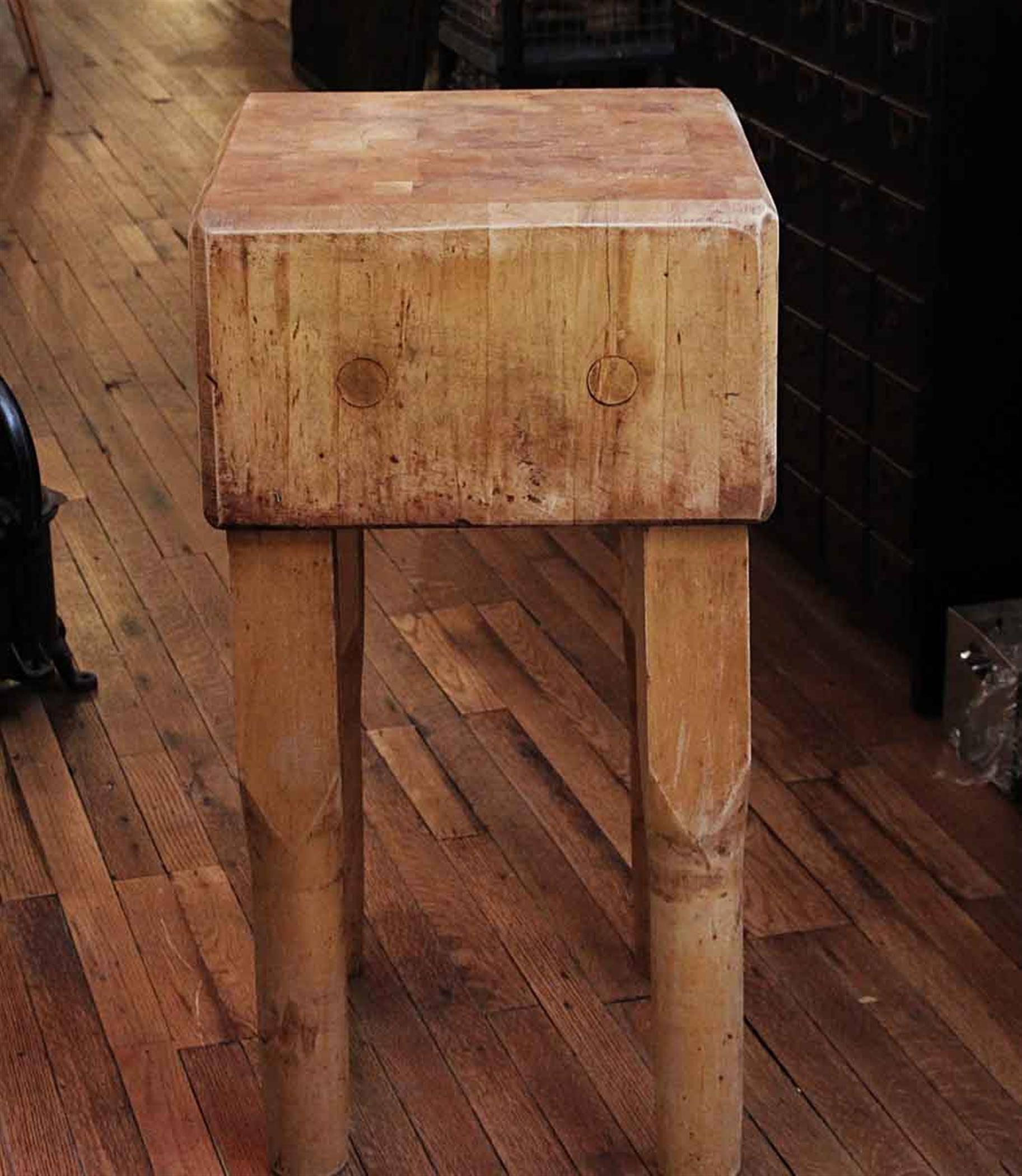 Industrial 1950s Square Smaller Size Solid Maple Butcher Block