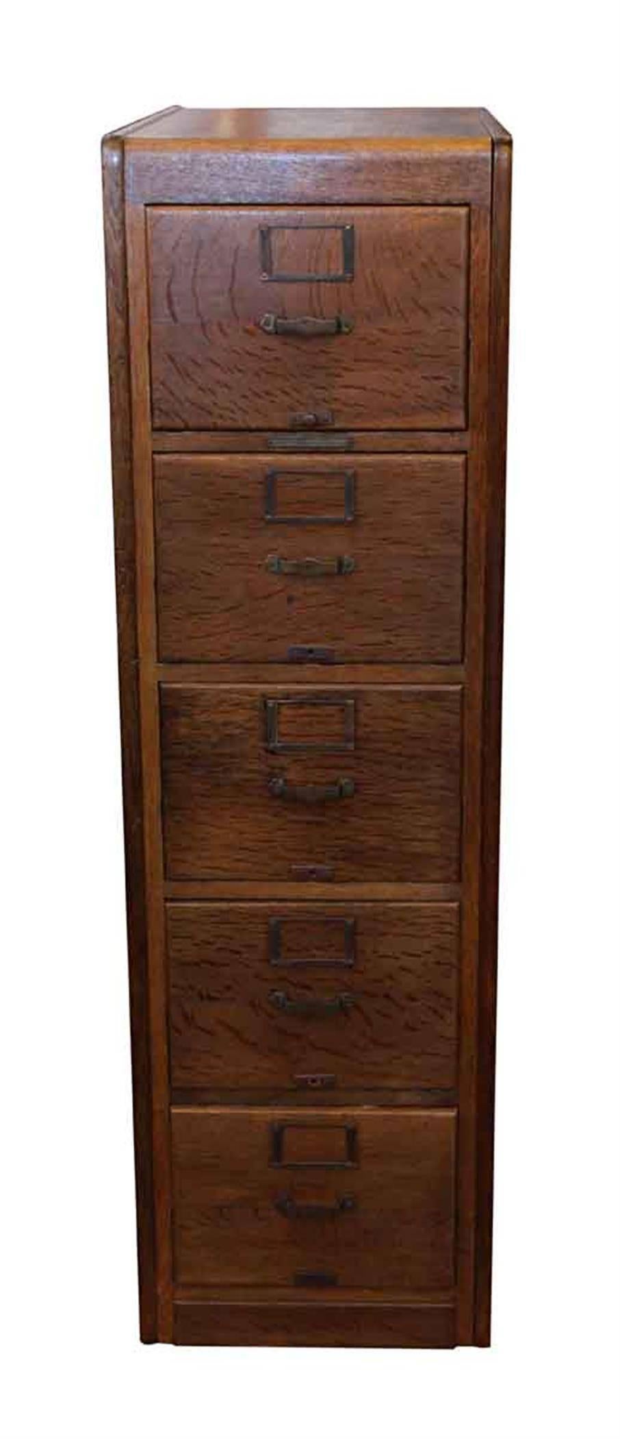 American Library Bureau Sole Makers Oak File Cabinet