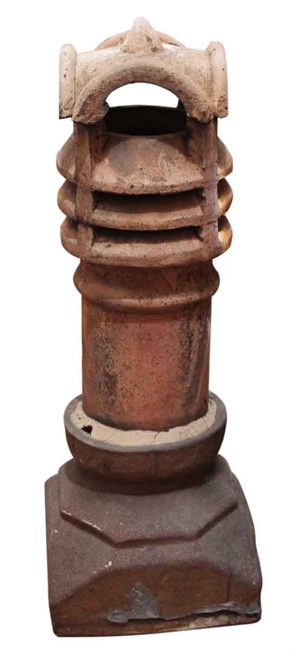 American 1920s Terracotta Chimney Pot from Chicago Greystone