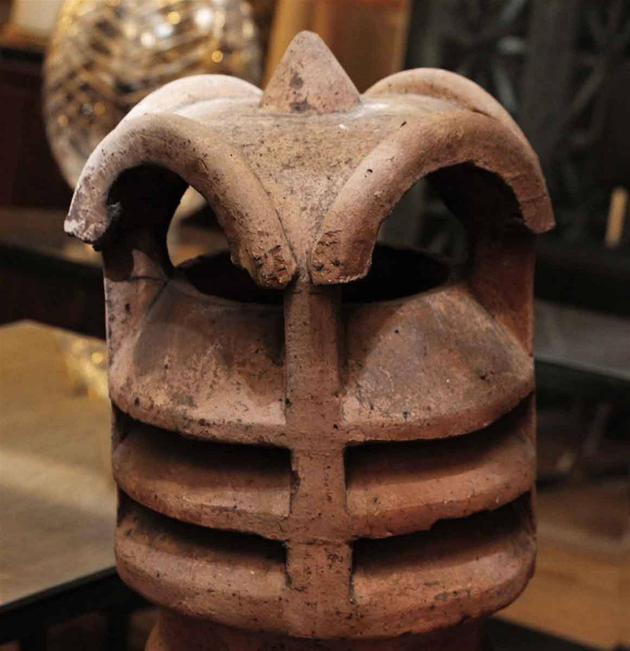This 1920s terracotta chimney pot once graced the roof line of a Chicago greystone. This can be seen at our 2420 Broadway location on the upper west side in Manhattan.
