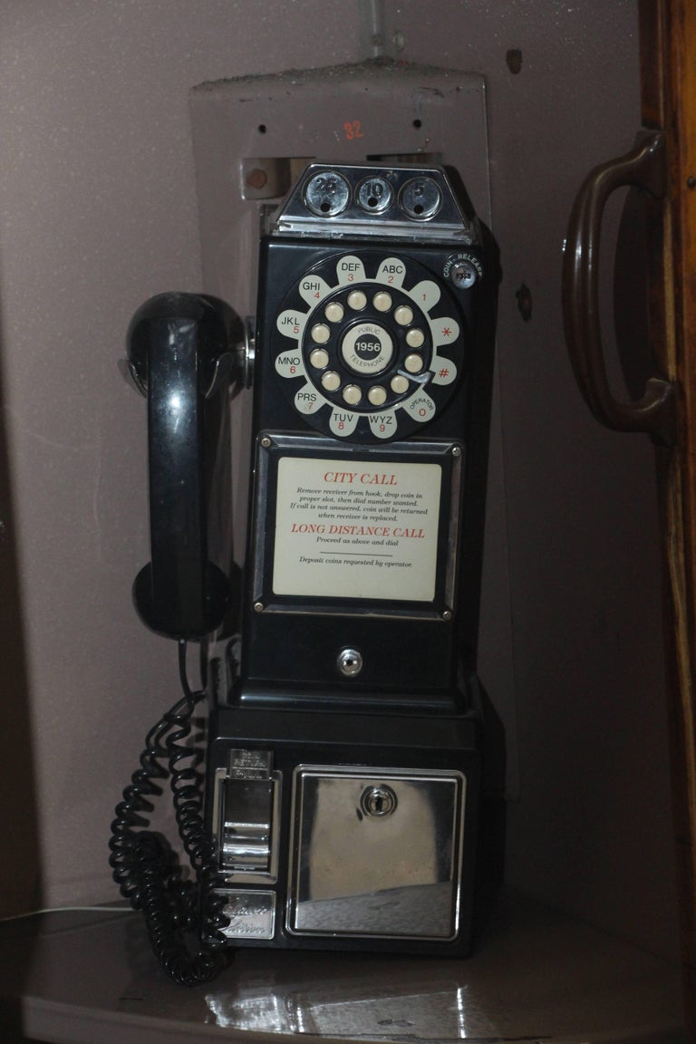 1950s Wooden Phone Booth with Rotary Dial Phone For Sale ...