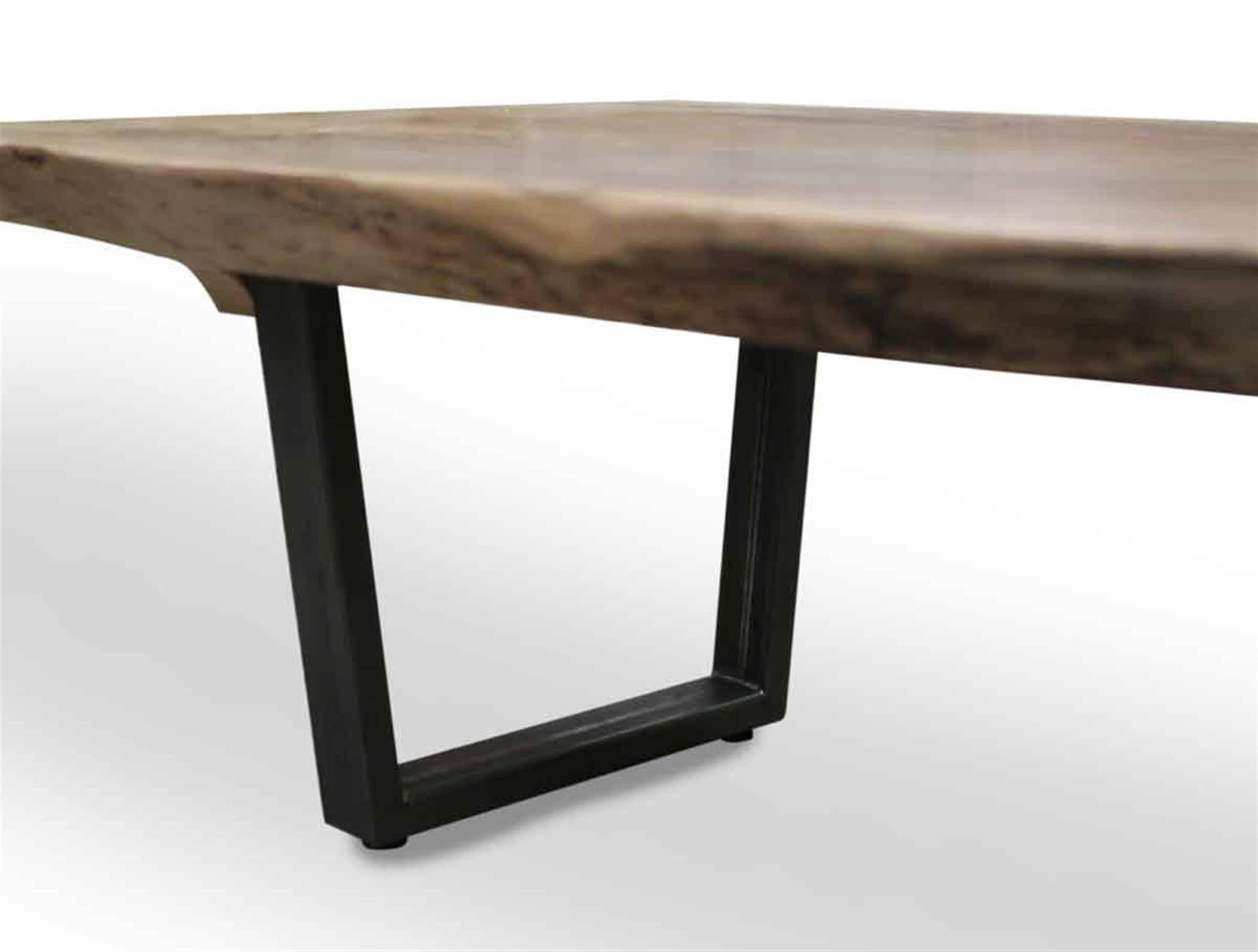 Contemporary Live Edge Spalted Maple Coffee Mid-Century Modern Style Table with U Framed Legs