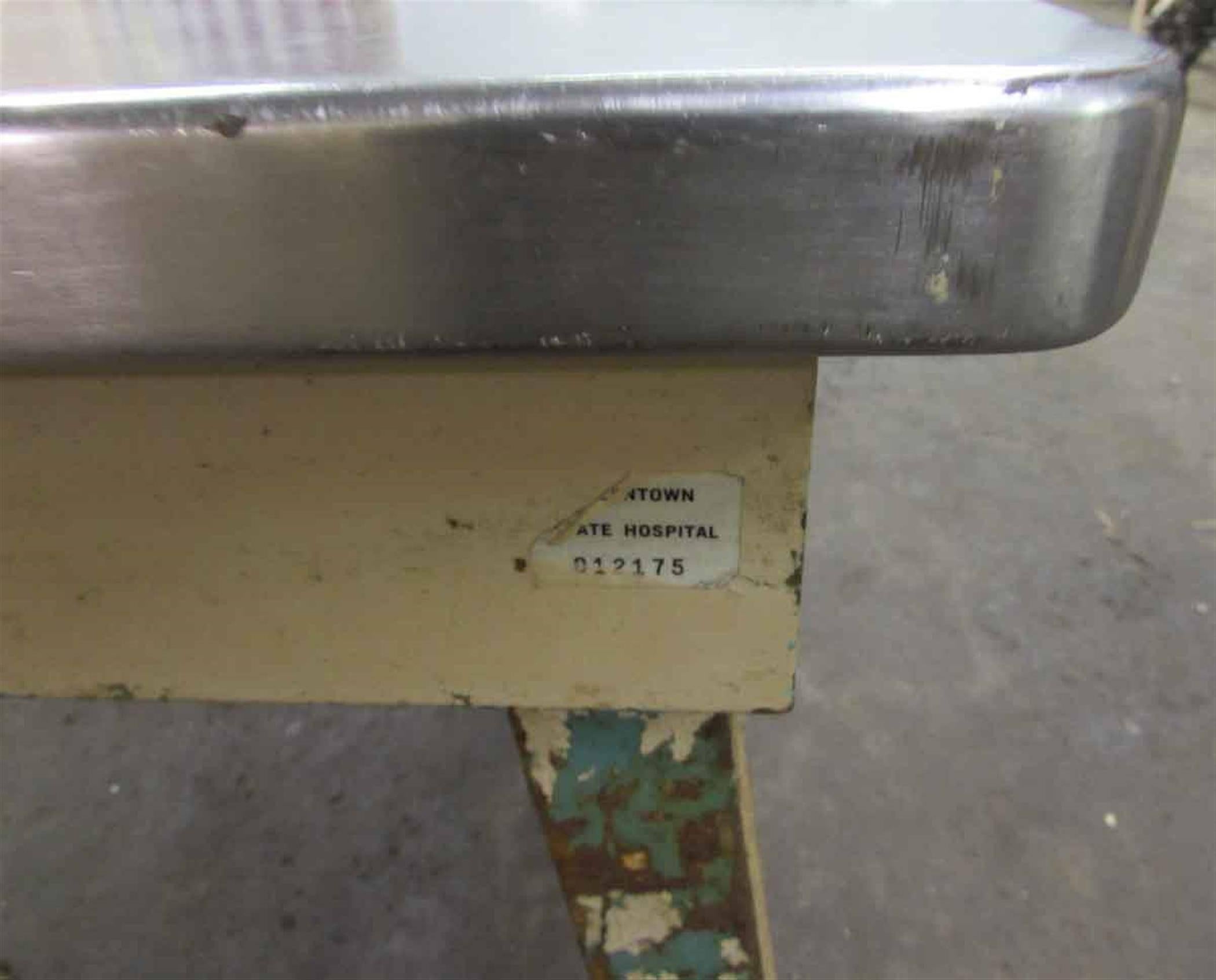 American 1950s Mid-Century Modern Steel Bench from the Allentown, PA State Hospital