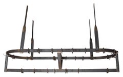 1940s High School Kitchen Ceiling Mounted Cast Iron Pot Rack by Standard-Keil