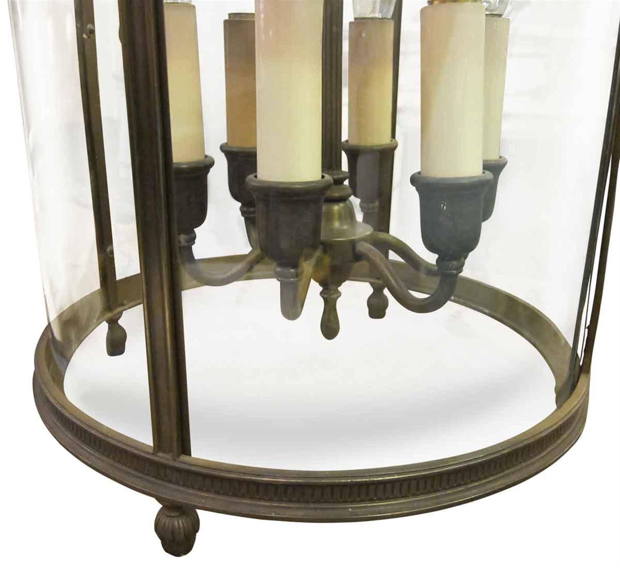 American 1910 Bronze 6 Light Pendant Lantern by EF Caldwell For Sale