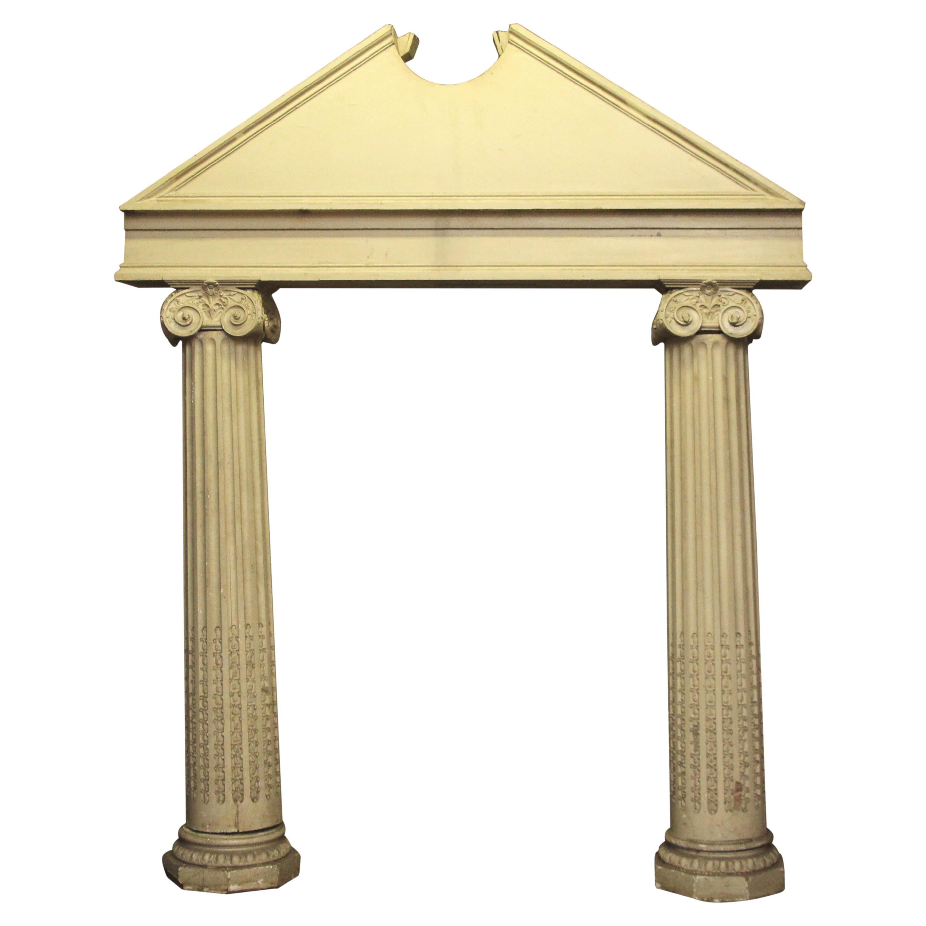 1960s Salvaged Grand Entryway with Pediment from New York City