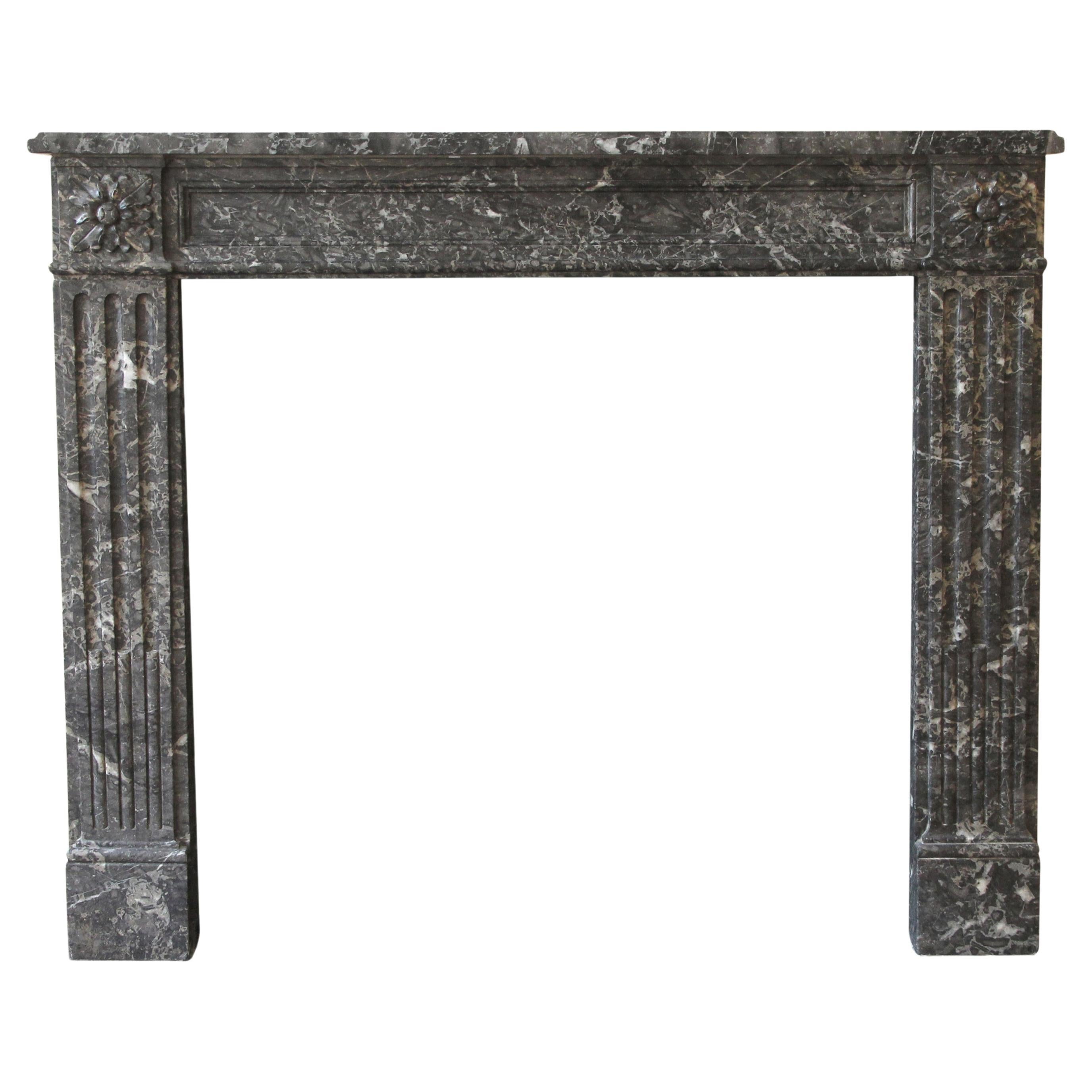 Louis XVI Gray Marble French Regency Mantel Waldorf Astoria Hotel For Sale