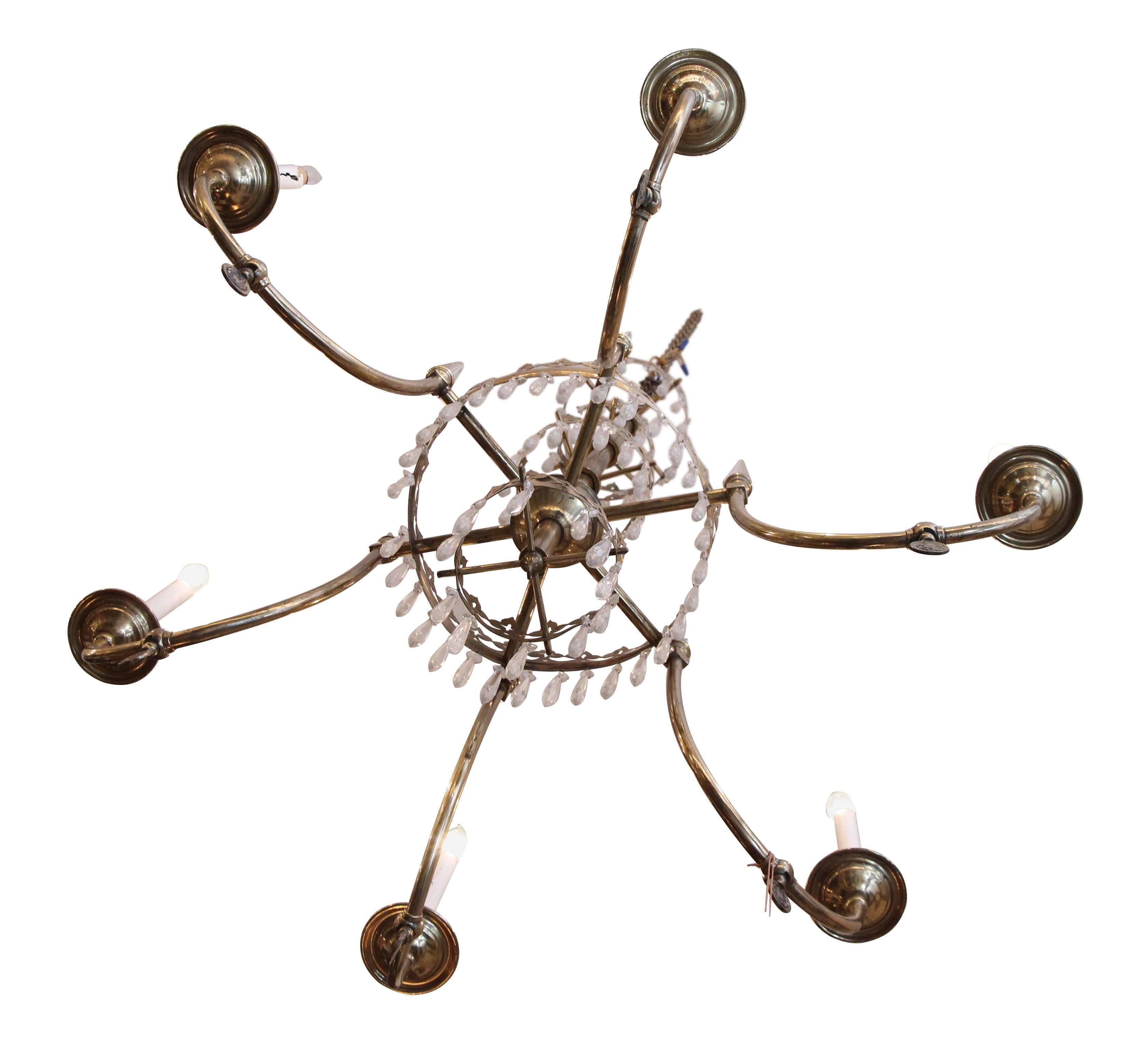 Baltic Style Six-Light Chandelier with Spike Crystals 1