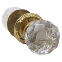 Unique Faceted Clear Glass Door Knob Set Incl Rosettes