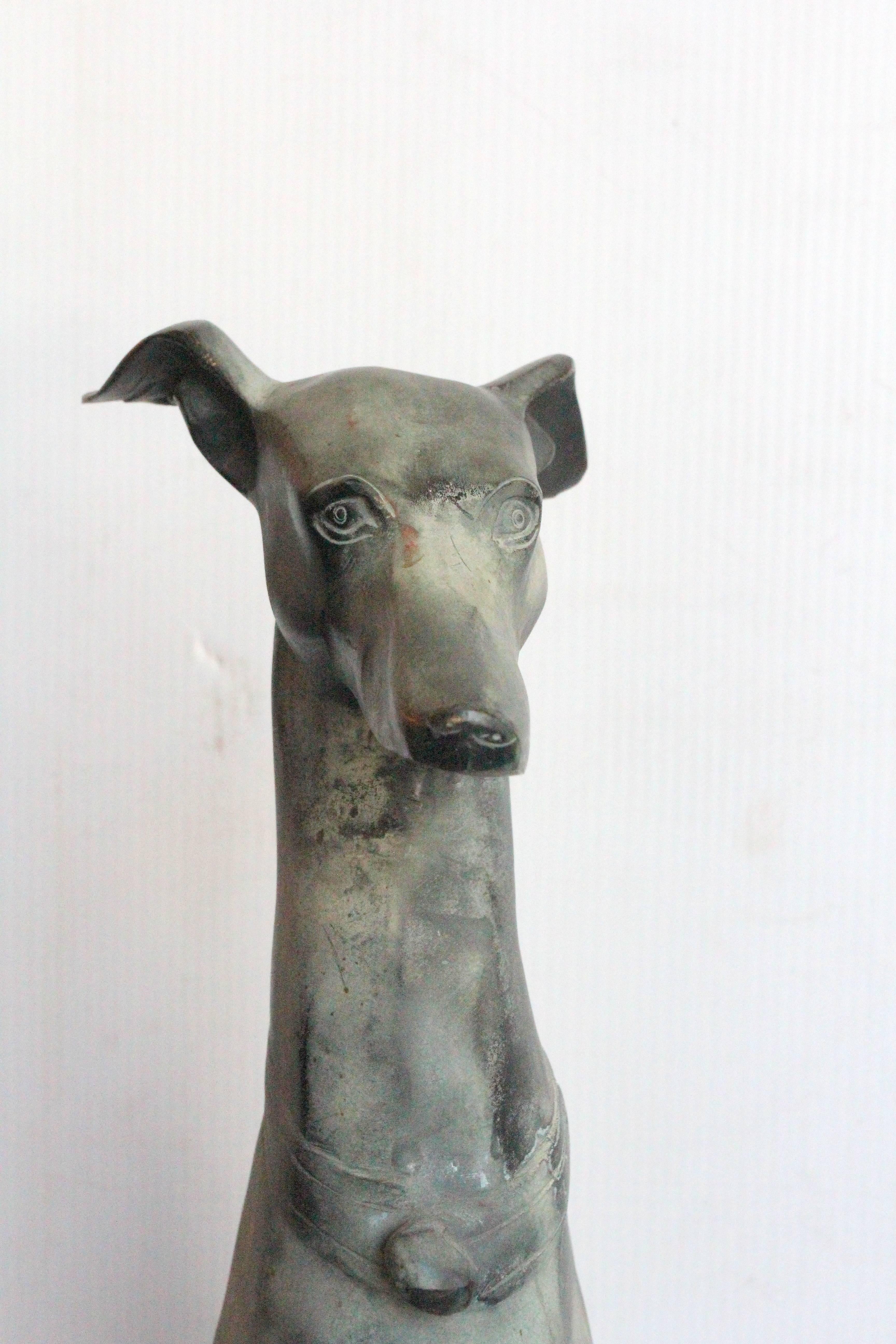 1980s Bronze Greyhound Statue 2