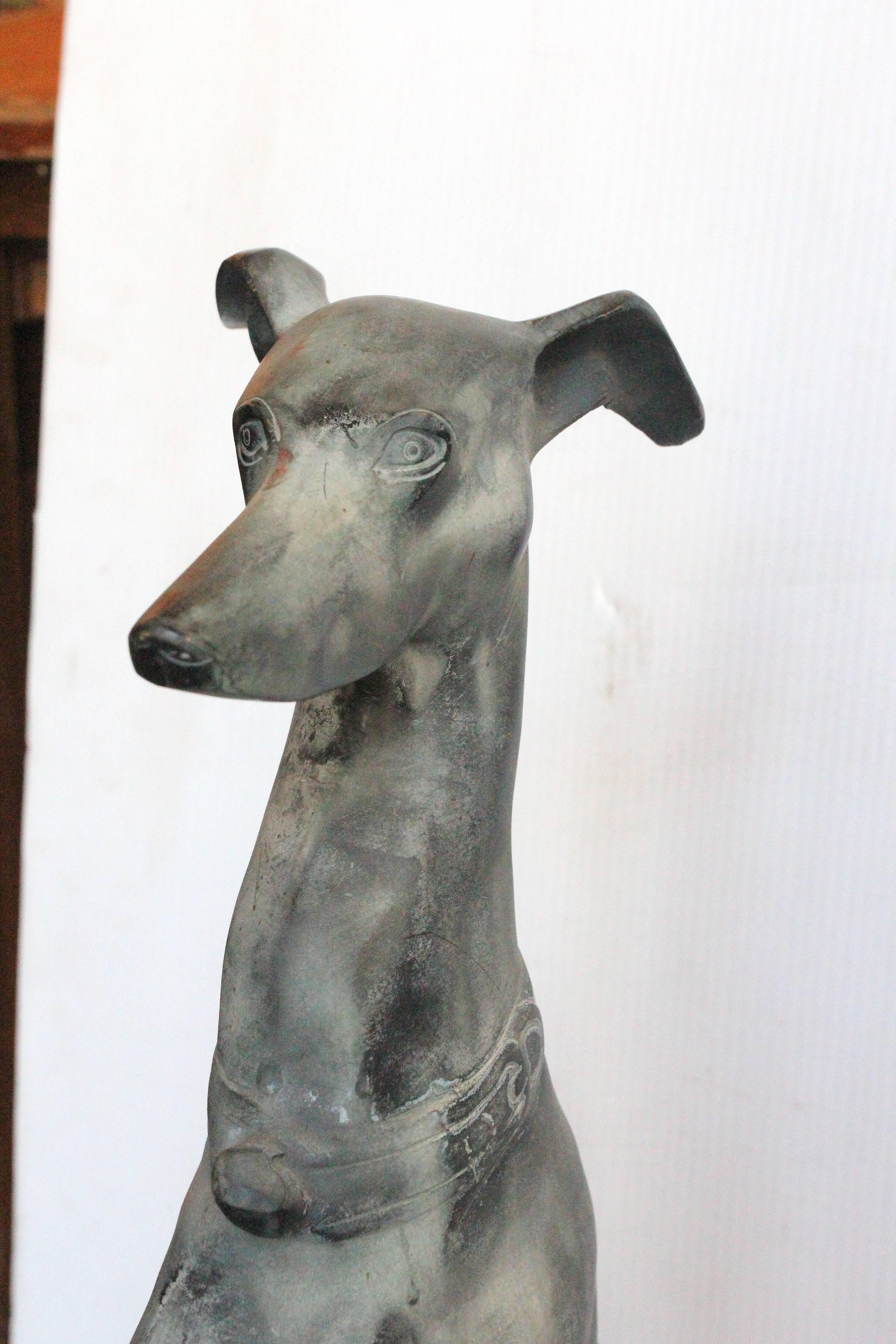 1980s Bronze Greyhound Statue 3