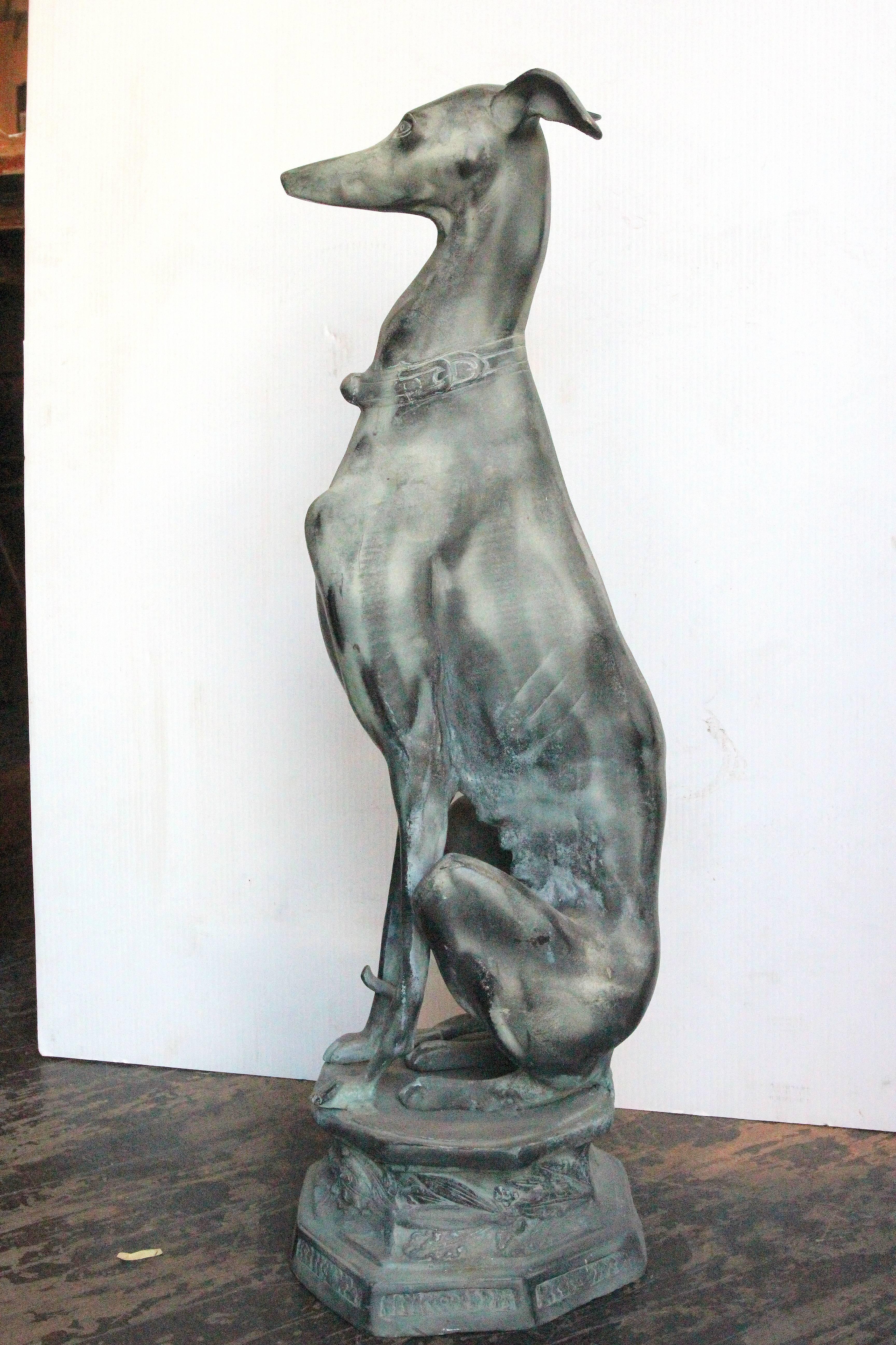 1980s Bronze Greyhound Statue 4