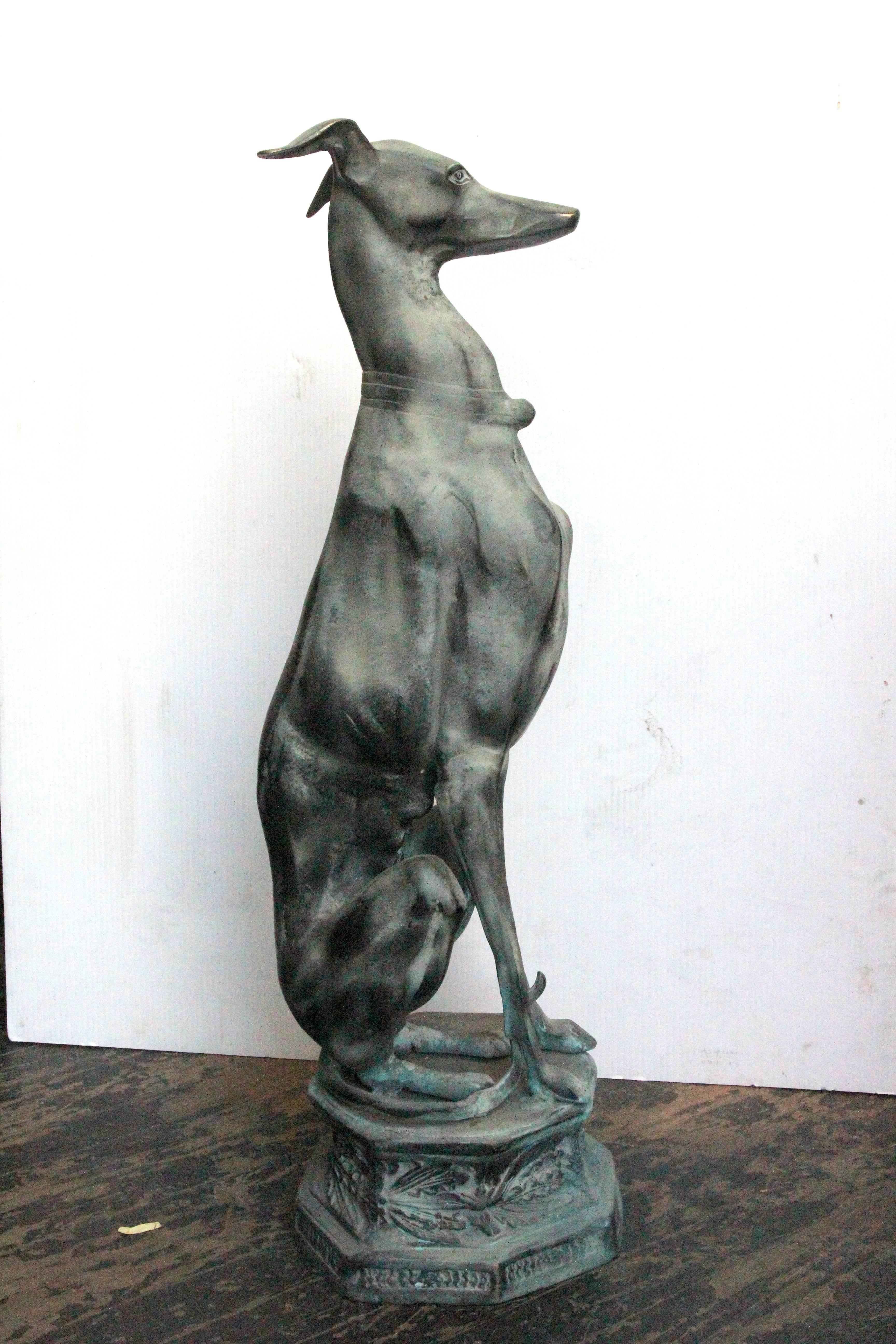 1980s Bronze Greyhound Statue 1