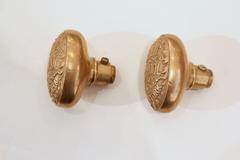 1930s Pair of "City of New York Public School" Bronze Door Knobs