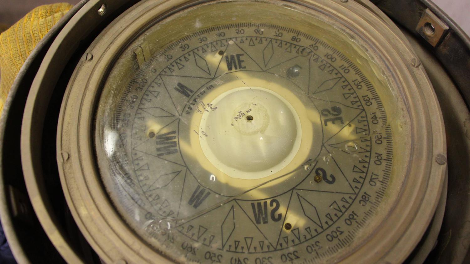 1916 Unique Large Nautical Ship Compass with Original Dial at 1stdibs