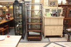 1940s Industrial Age Laquered Steel Baker's "Speed Rack" with Wood Shelves