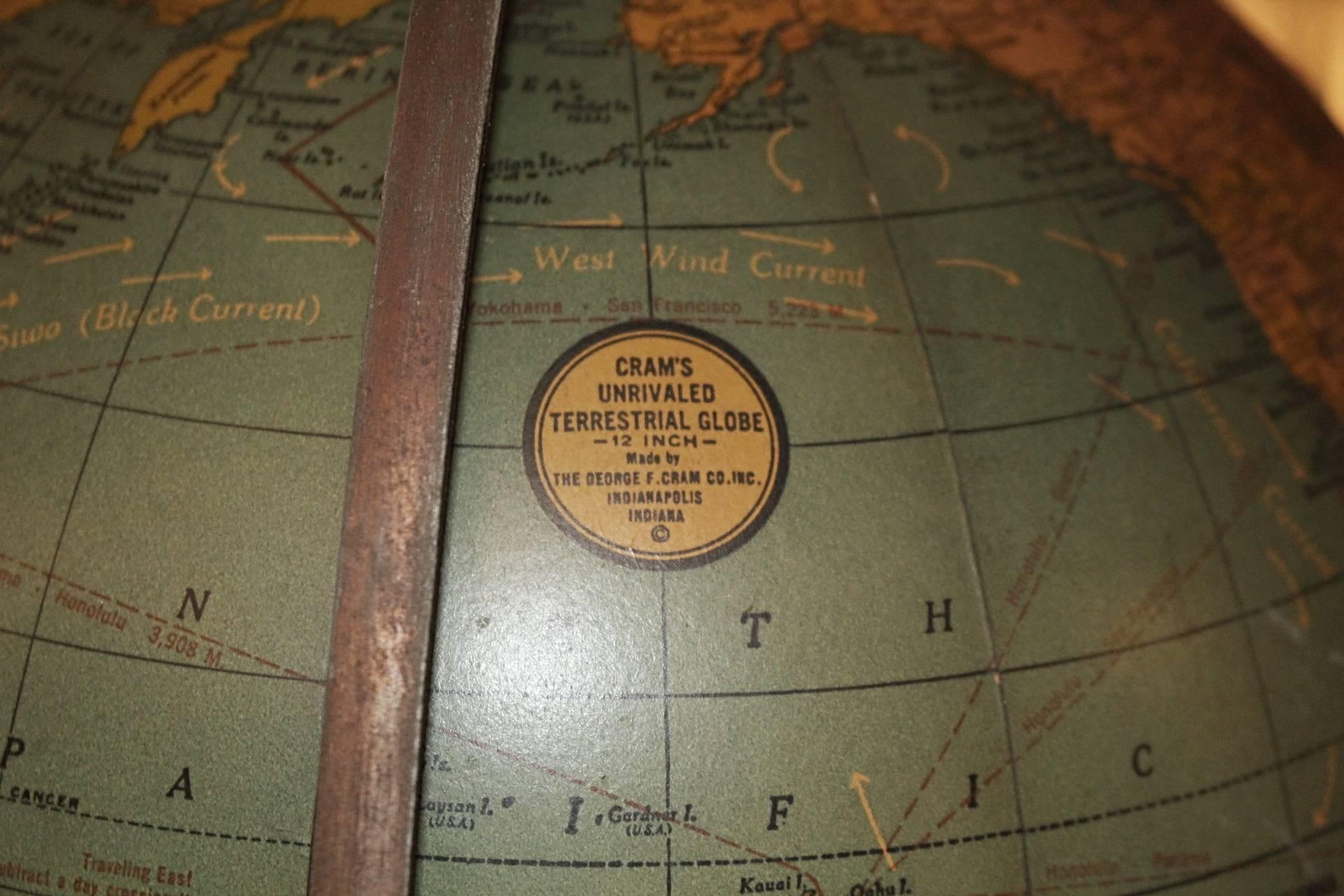 cram's imperial world globe wooden stand