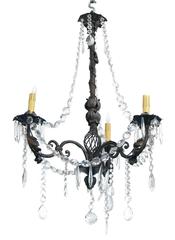 3 Arm Marie Theresa Bronze Floral Chandelier Crystal Beaded