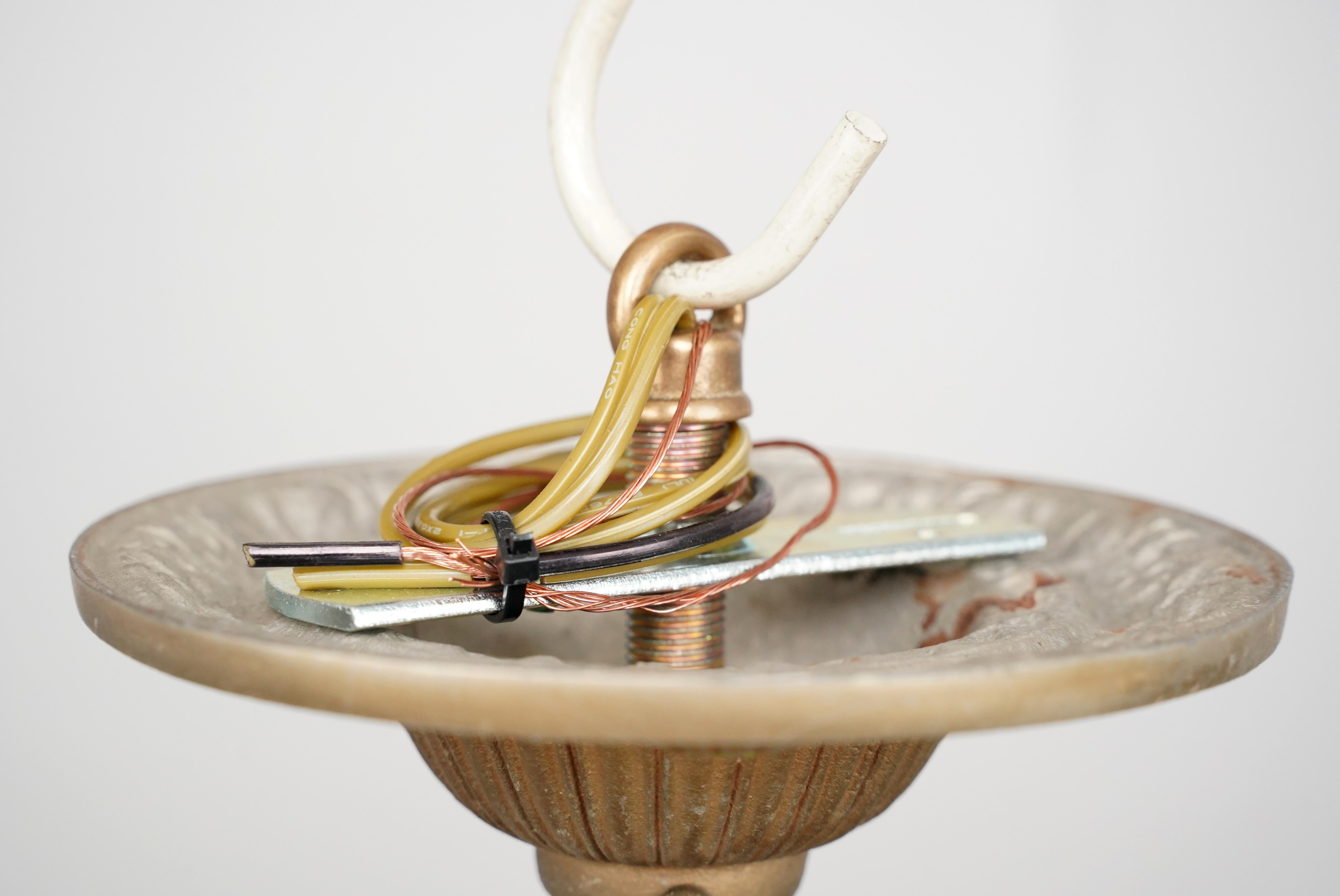 Rewired Brass 5 Arm Ornate Chandelier For Sale 7