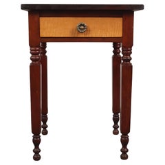Antique Sheraton Pine, Maple Cherry Wood 1 Drawer Side Table