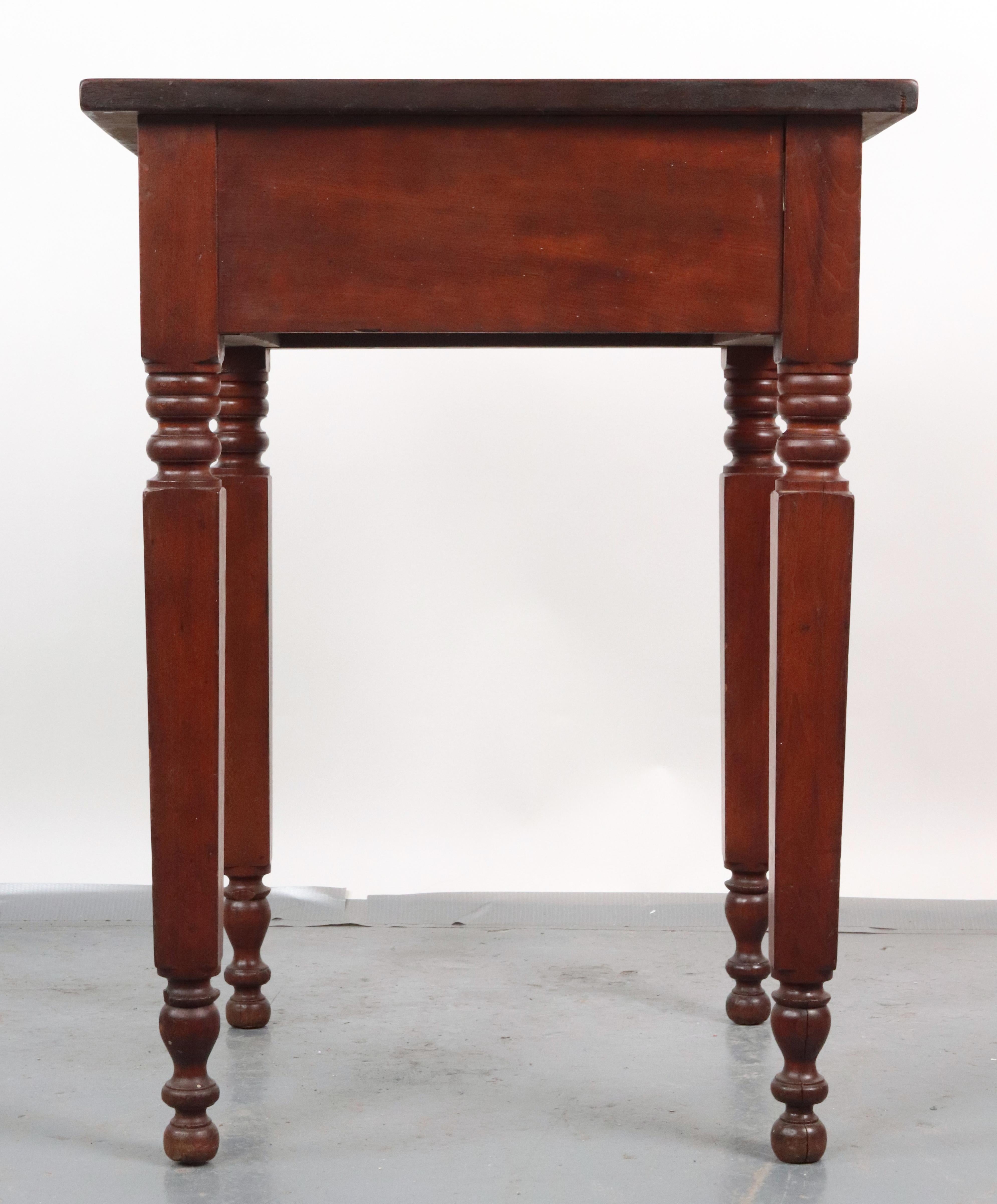 Sheraton Pine, Maple Cherry Wood 1 Drawer Side Table For Sale 2