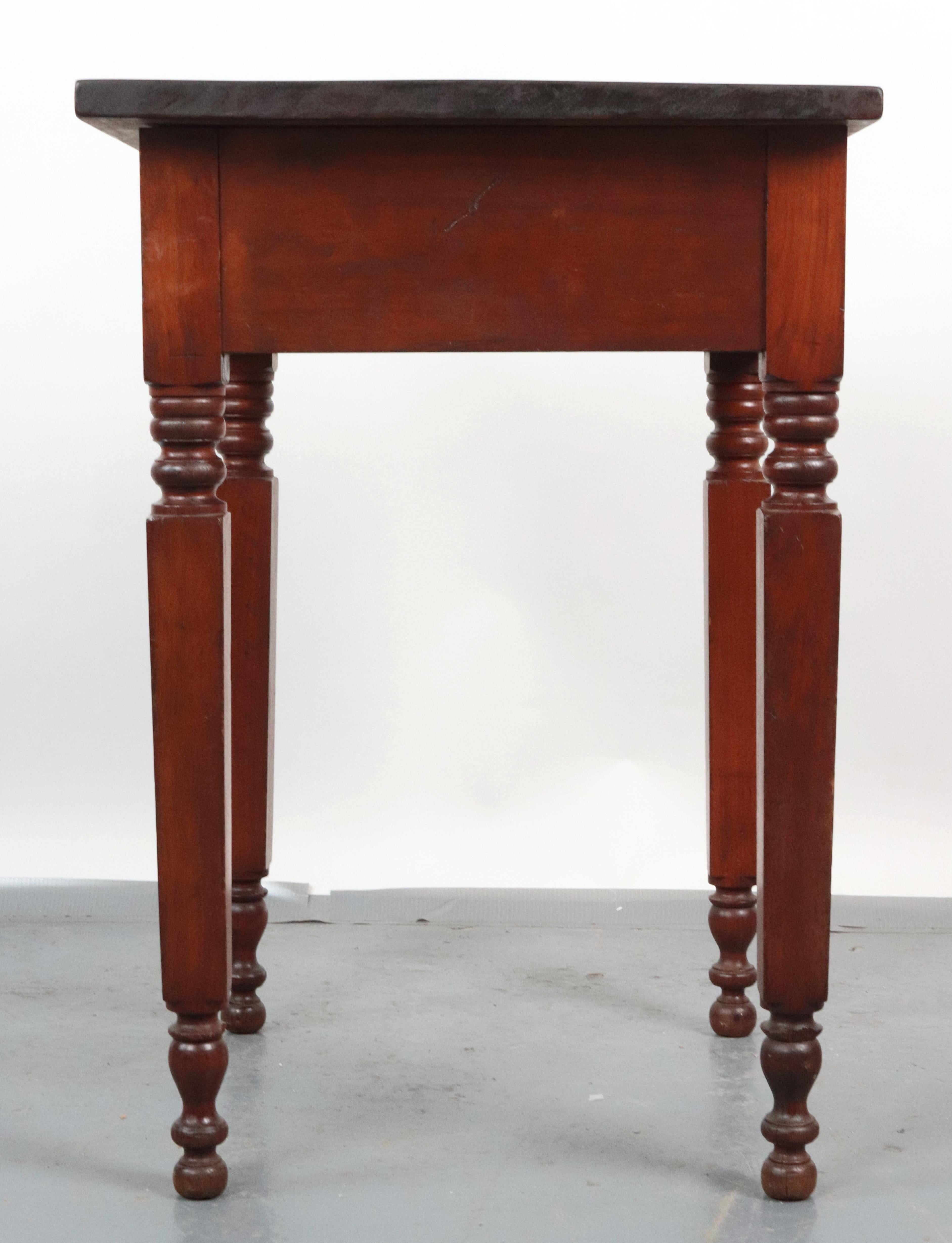 Sheraton Pine, Maple Cherry Wood 1 Drawer Side Table For Sale 1