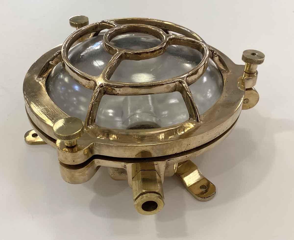 Aplique Náutico Redondo de Latón Cantidad Disponible Jaula Mamparo Vaciado en venta