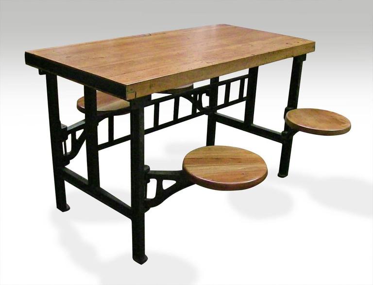 Cast Iron Swing Swivel Stool Industrial Factory Table with ...
